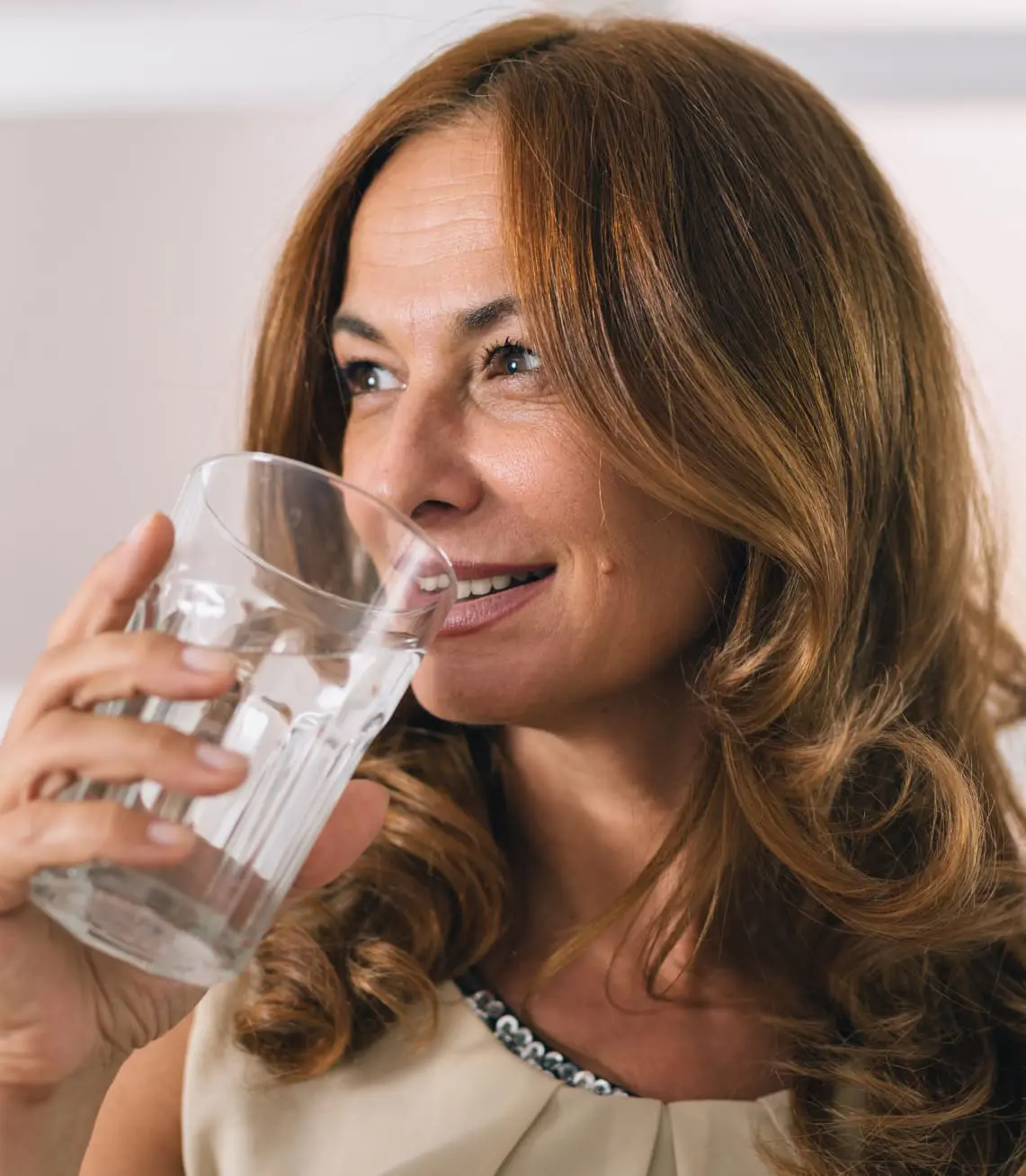 Self-care Guide Brunette Drinking Water
