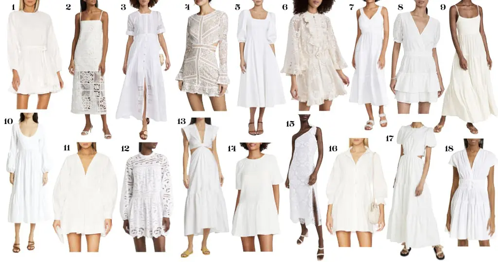 white dresses for summer