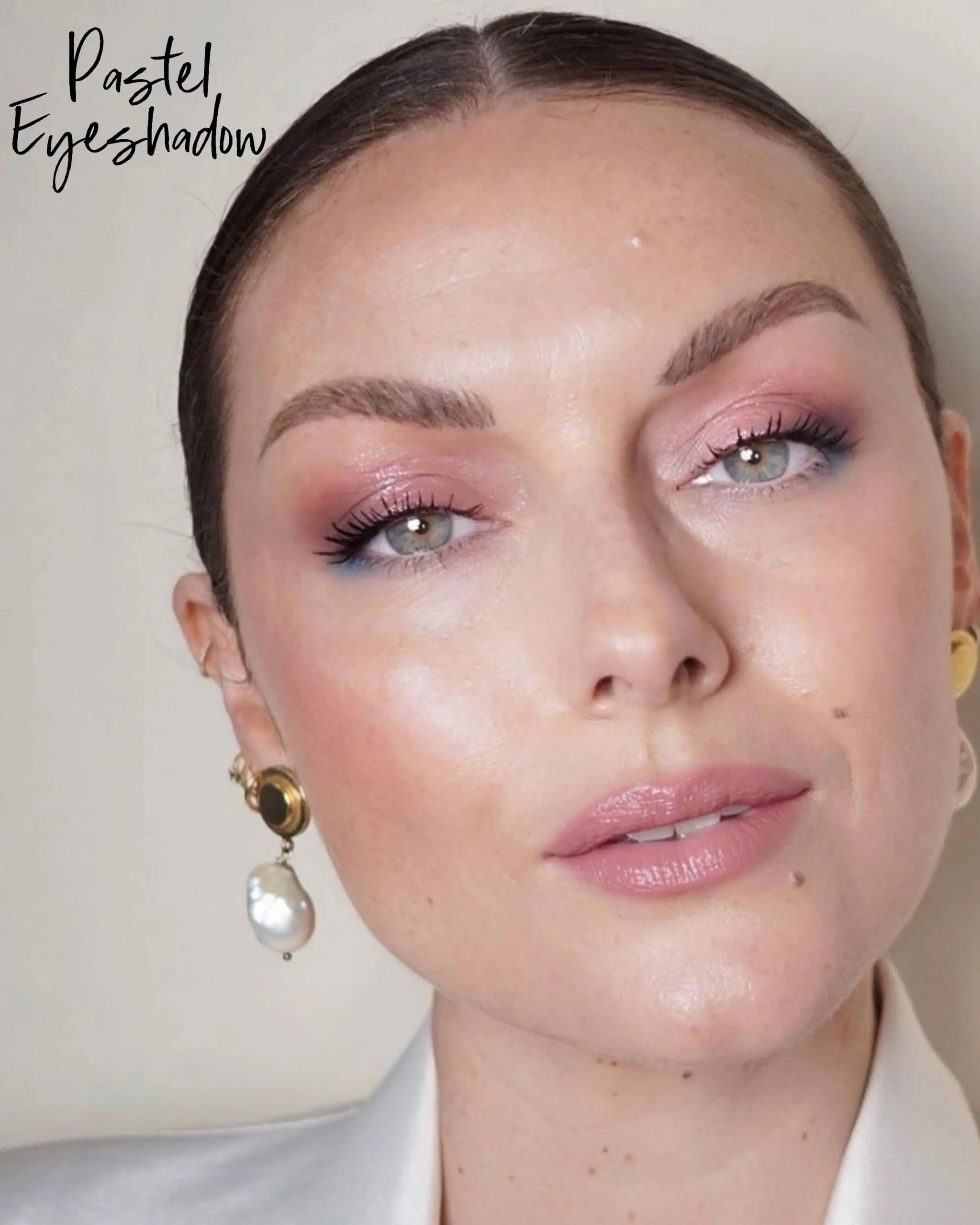 wearable summer makeup trends, celebrity makeup trends, summer makeup, best beauty trends, summer makeup looks, makeup for mature women, beauty trends makeup, summer makeup trends, pastel eye shadow trend, easy summer makeup, celebrity makeup artist Katie Jane Hughes with pastel eyeshadow face makeup
