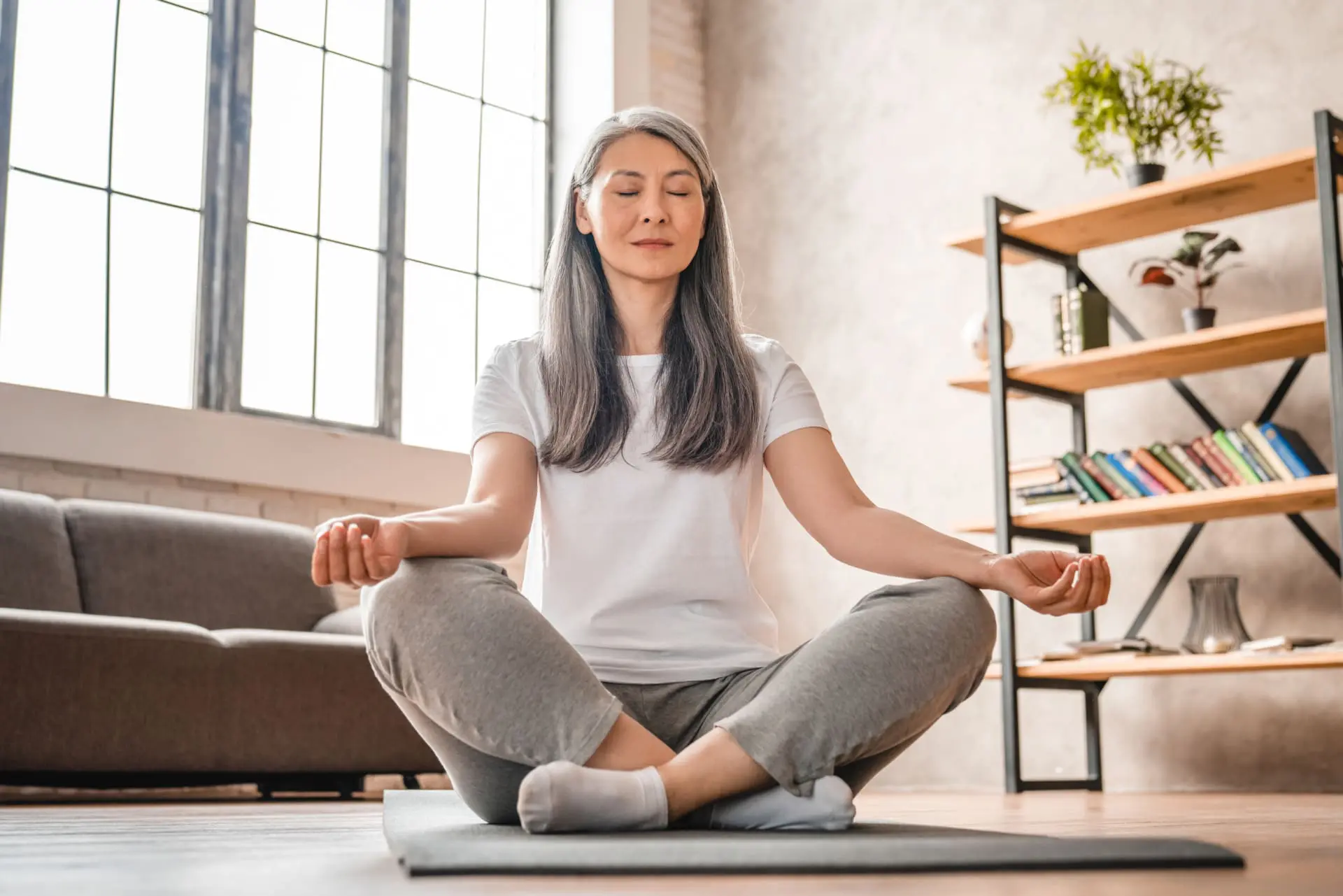 woman meditating