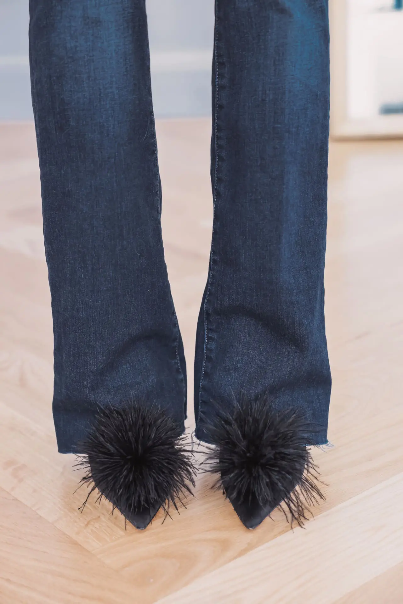 sam edelman black feather mules