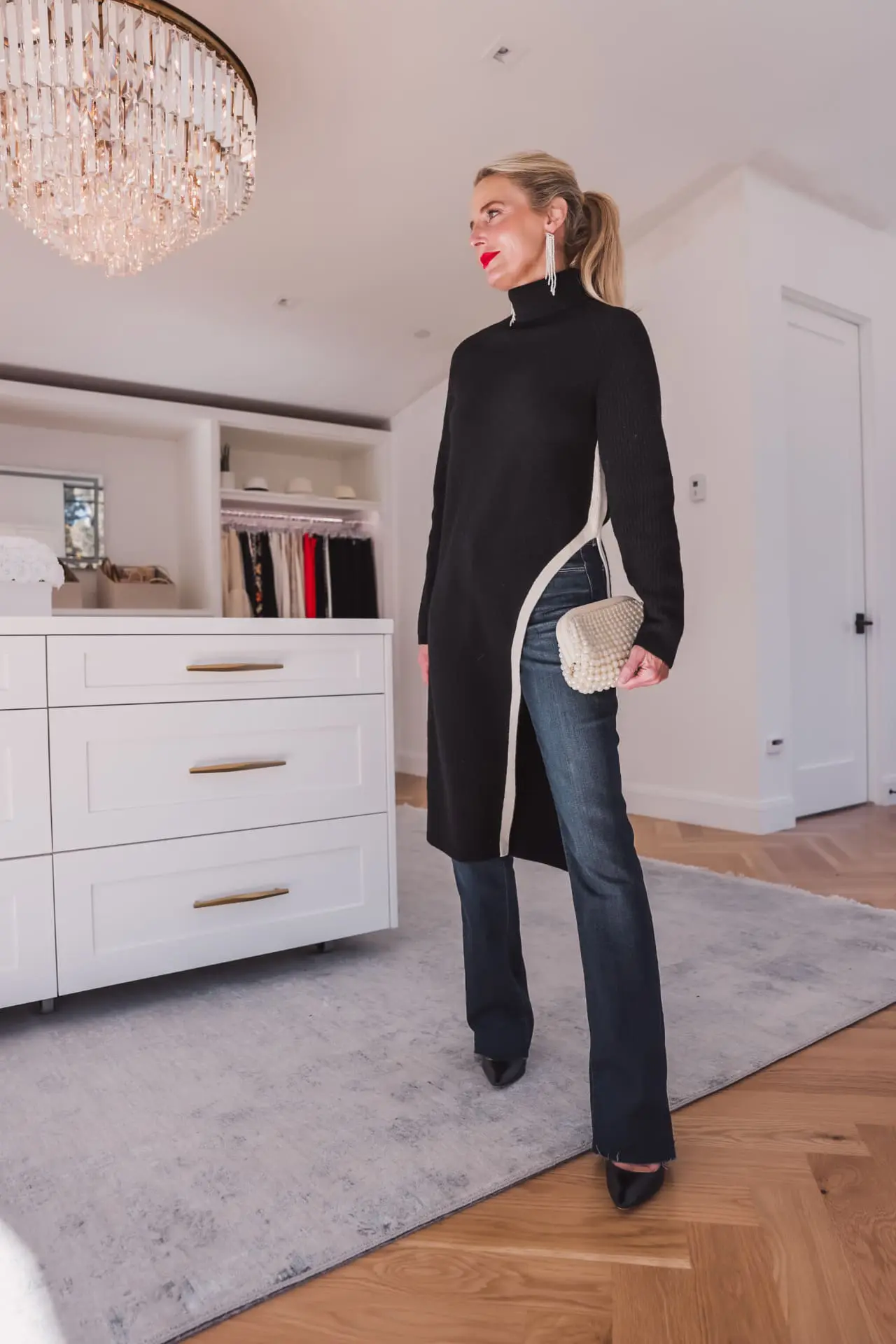 reiss asymmetrical sweater dress