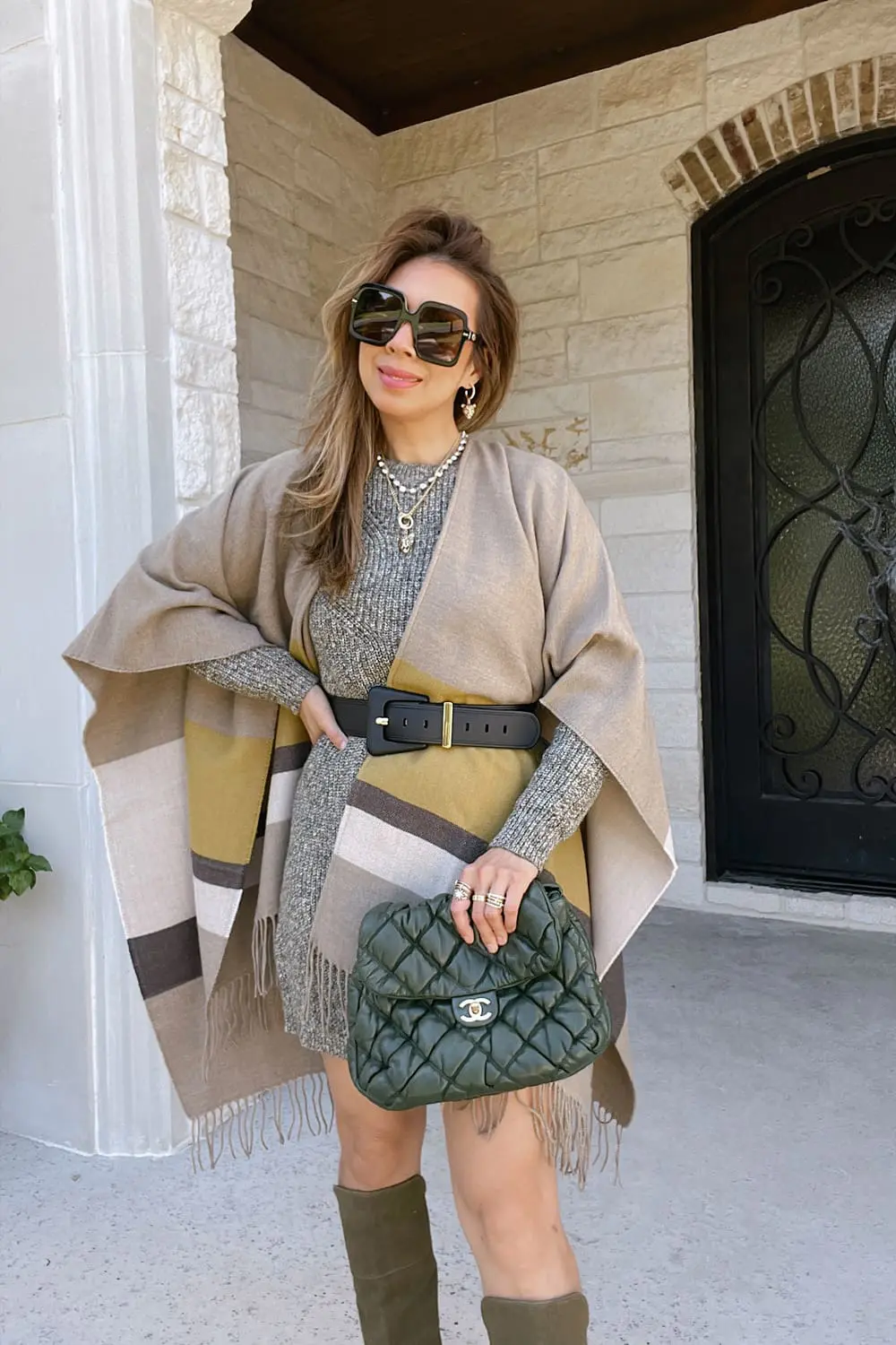 poncho outfit idea