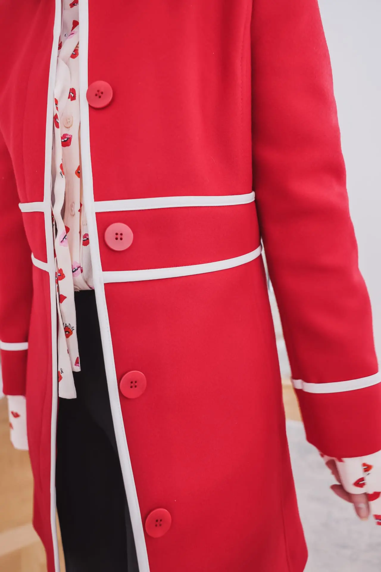 valentino white trim coat