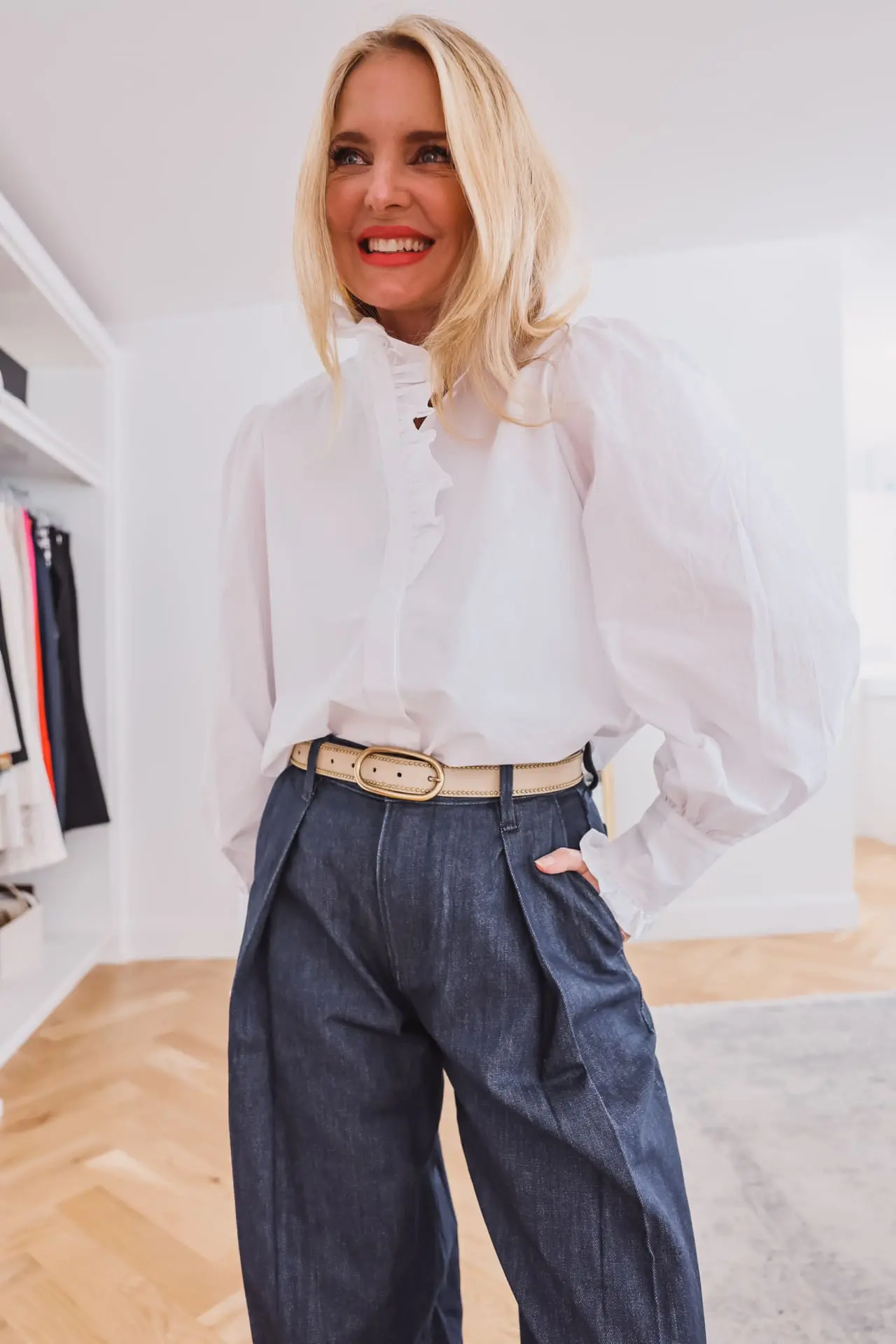 Harper Ruffle Shirt | Tops That Hide Flabby Arms