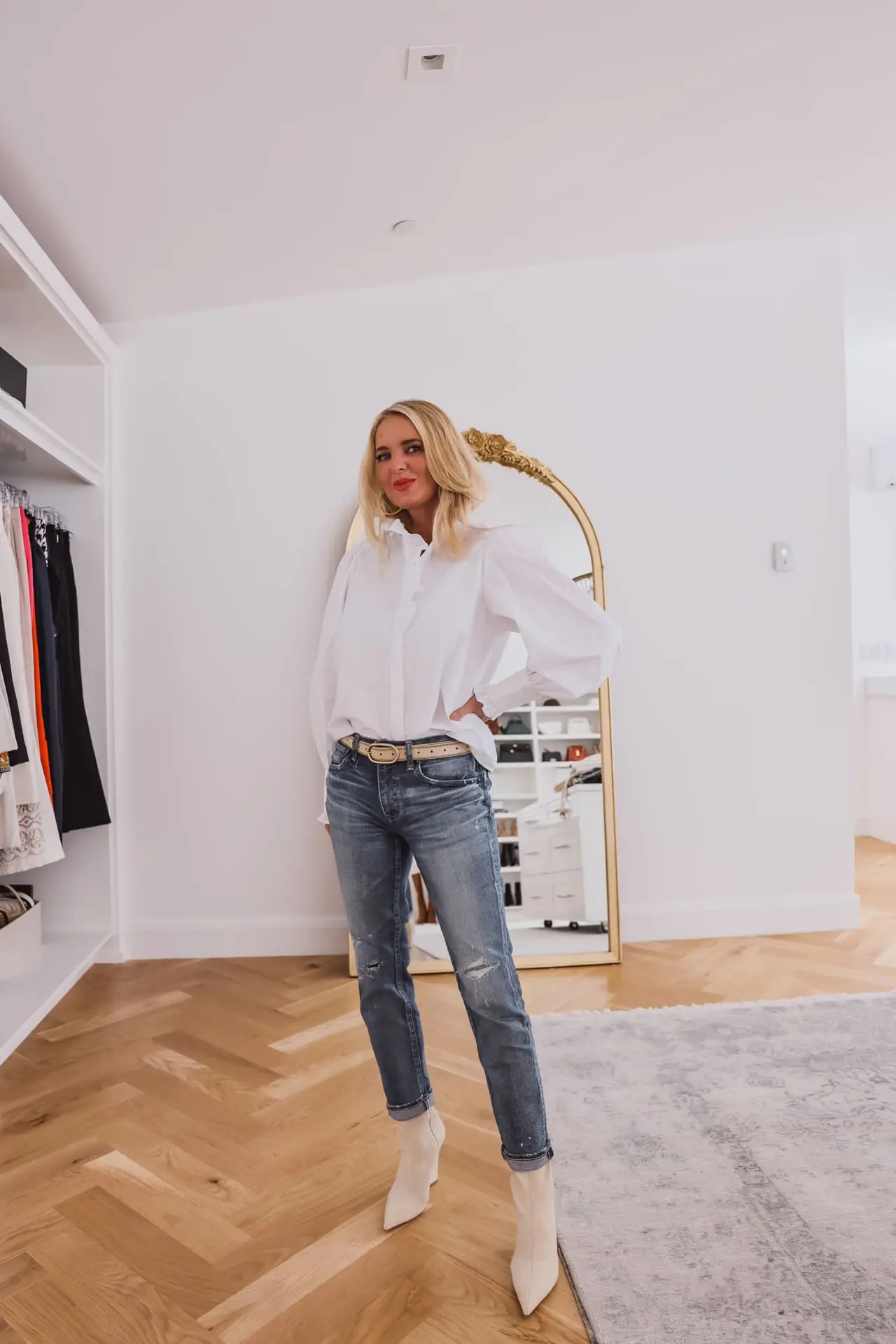 White Booties with jeans
