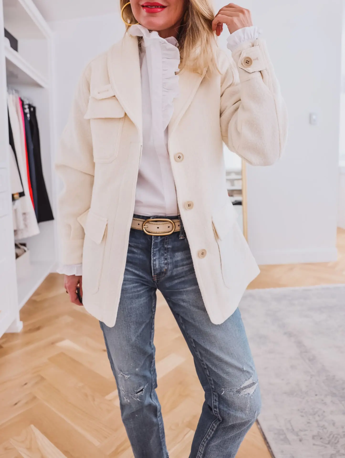 boucle cargo jacket