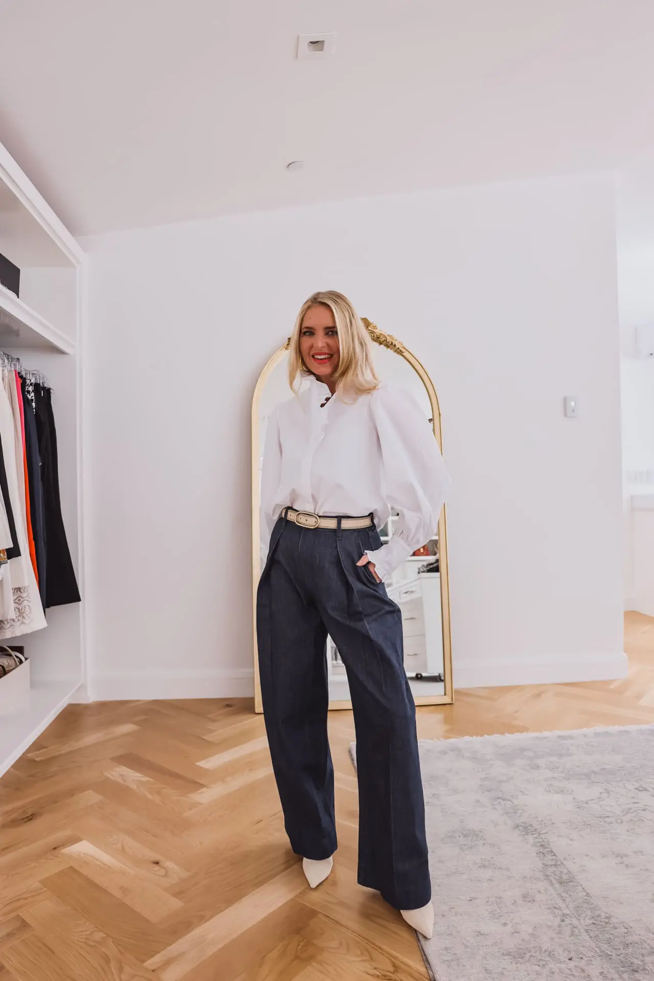 wide leg pants spring outfit