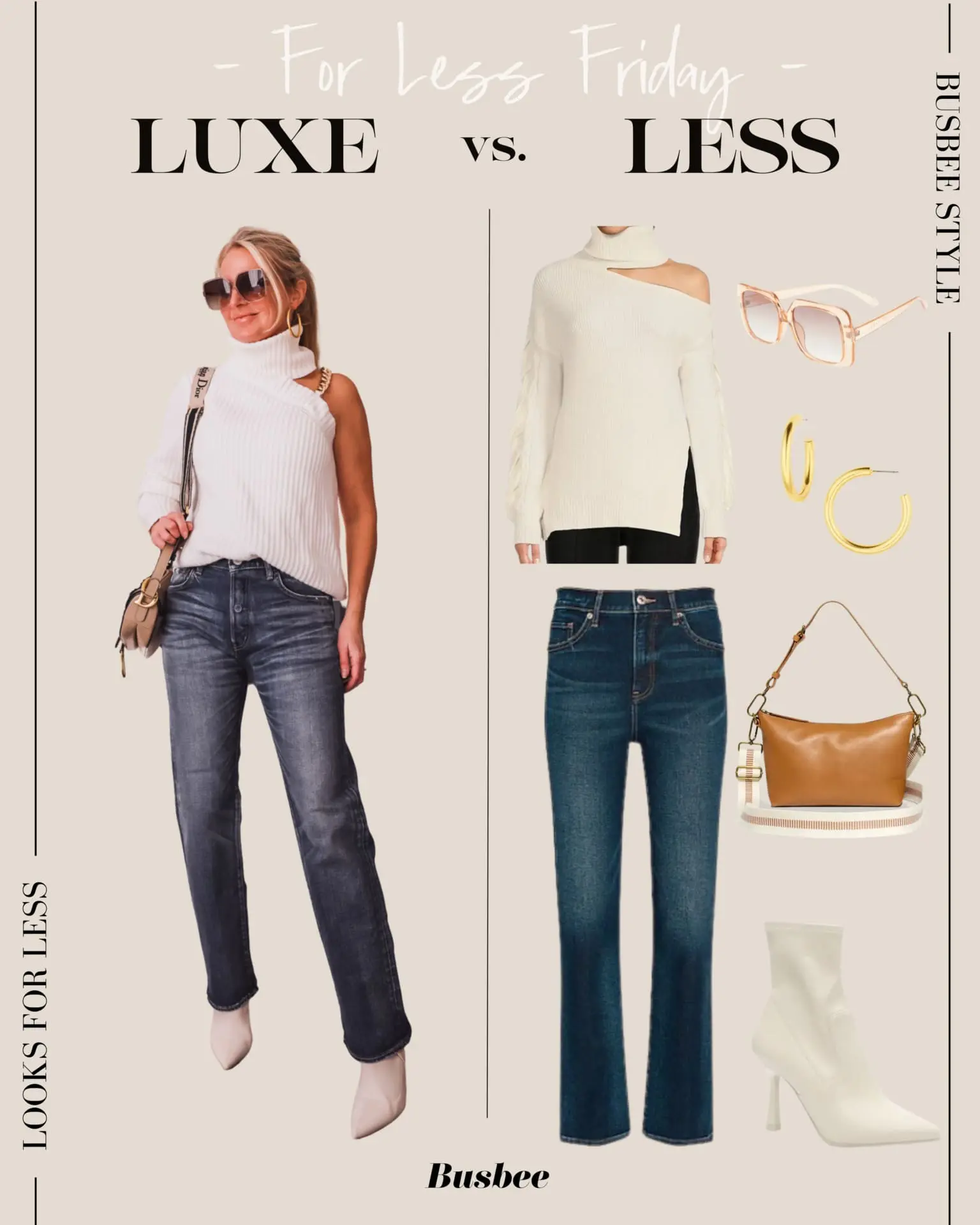 Sexy Sweater & On-Trend Jeans look for less