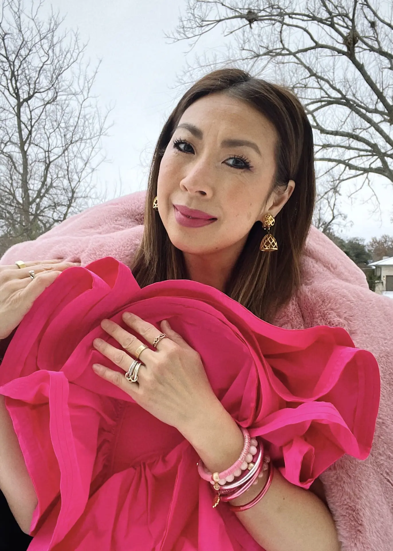 pink statement top