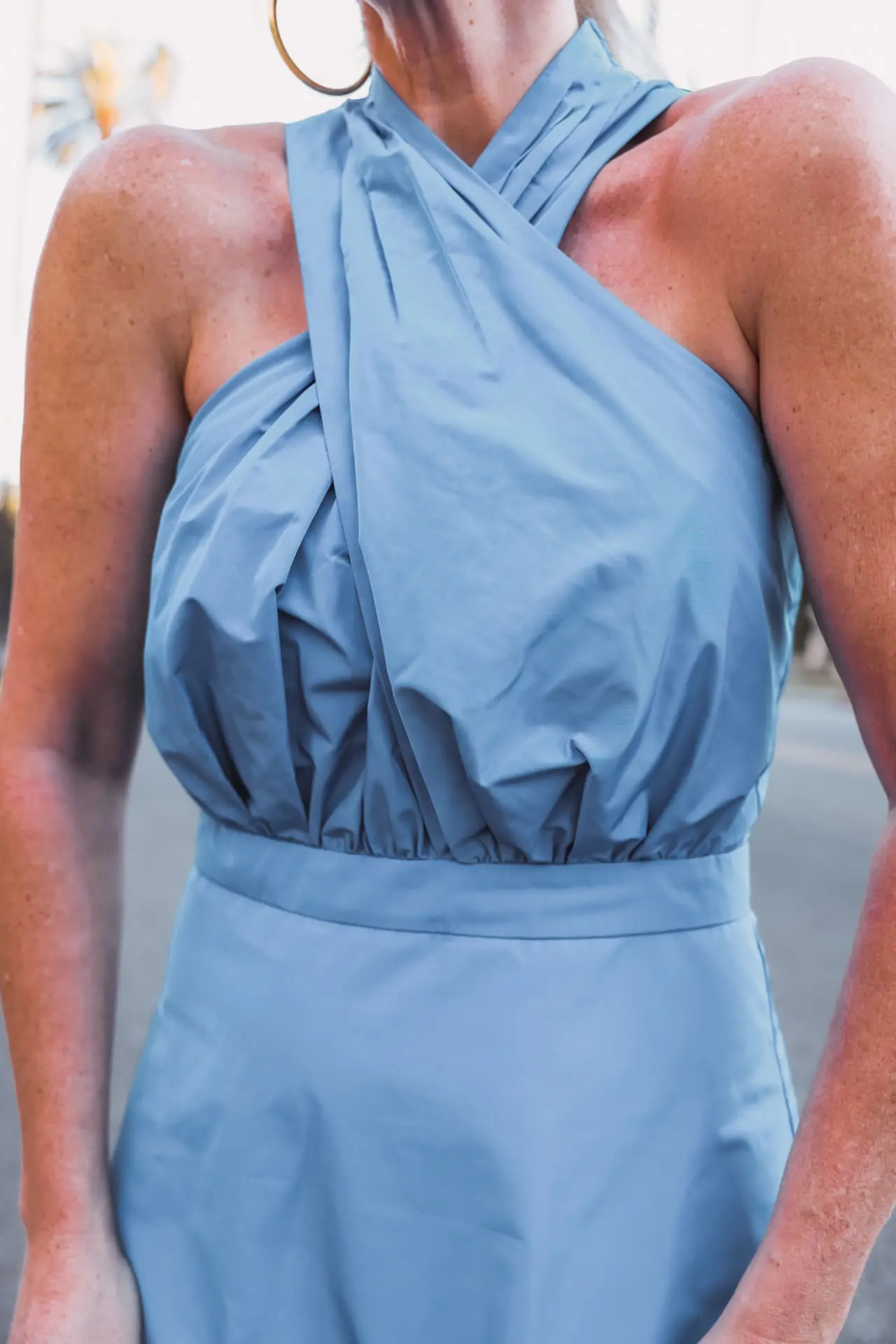 blue veronica beard high low dress