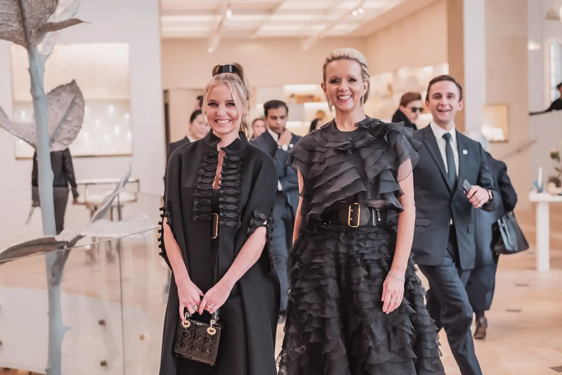 black dior cape and dress black dior cape and dress