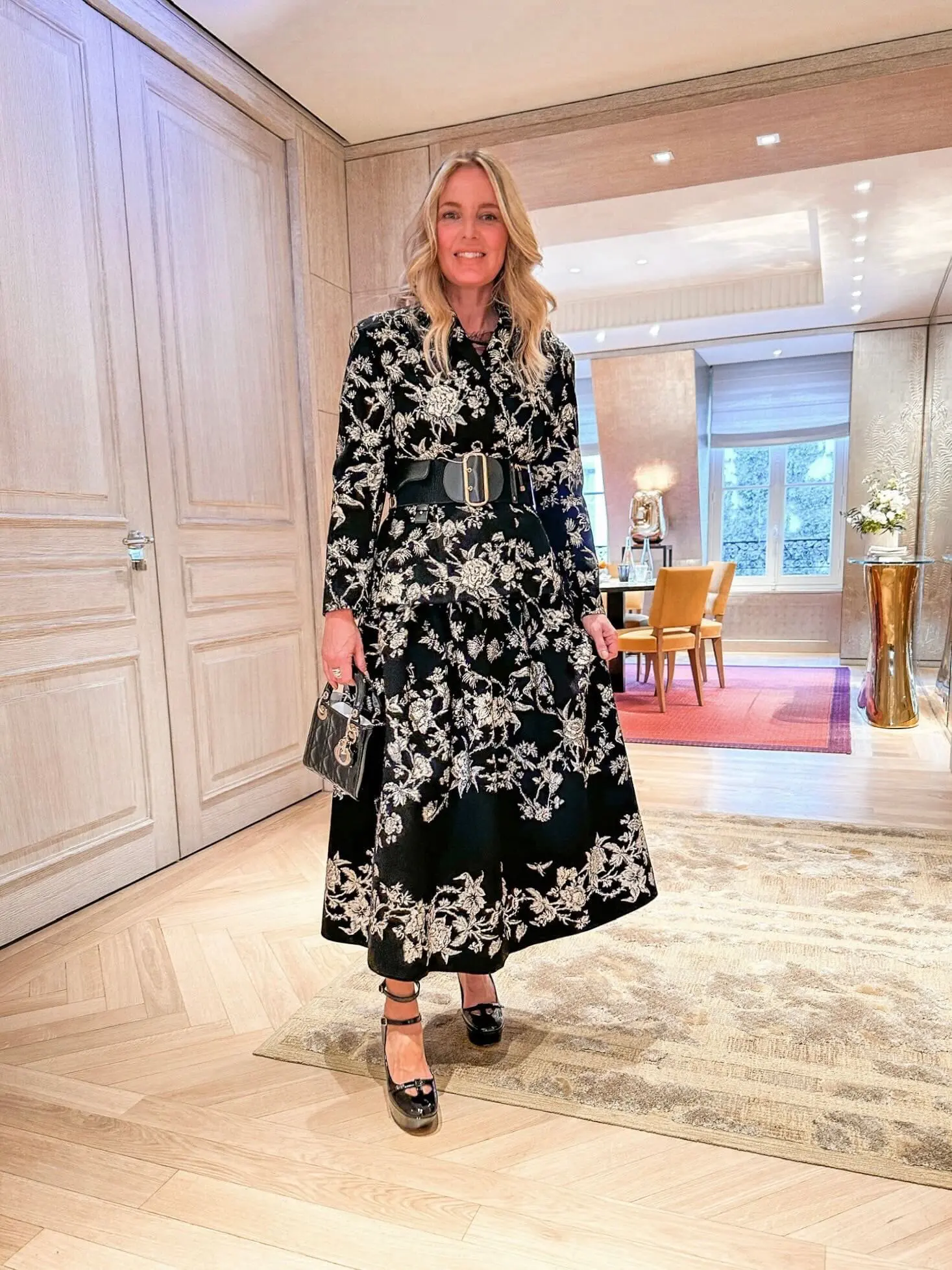 brocade floral blazer and skirt