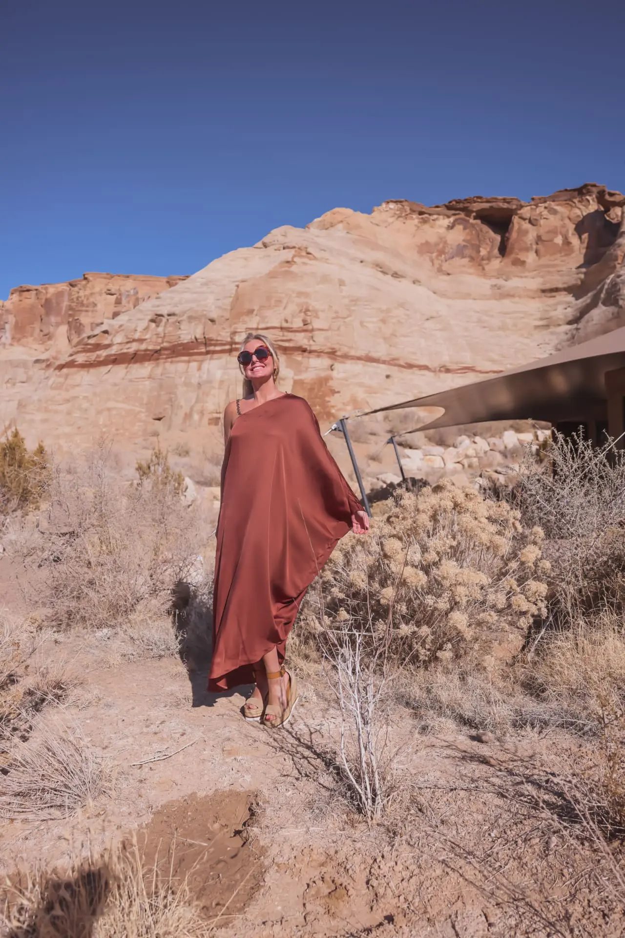 L’Agence Brown Caftan Dress