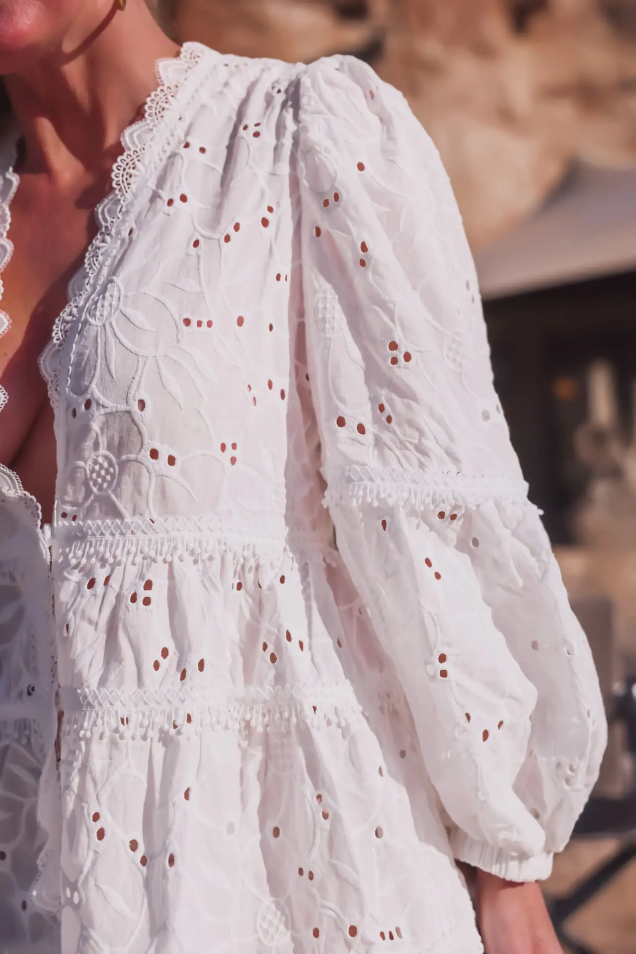 waimari white mini kimono dress
