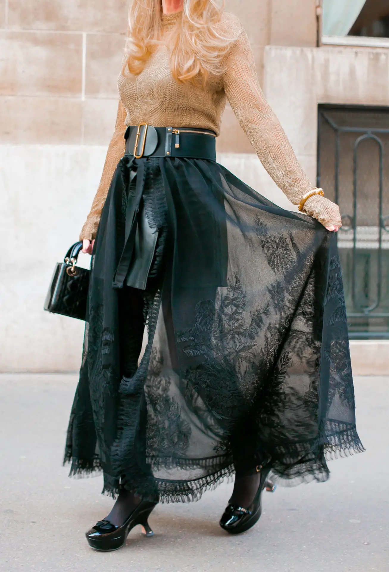 dior lace skirt