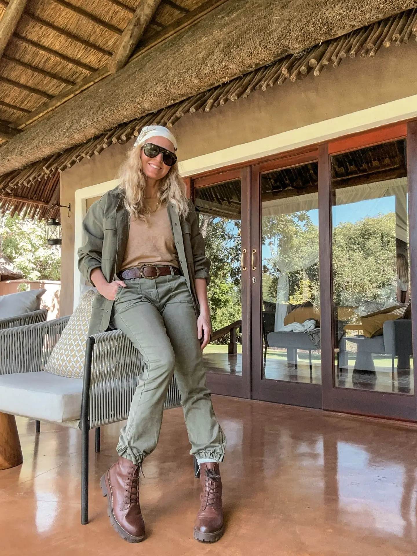 green safari outfit