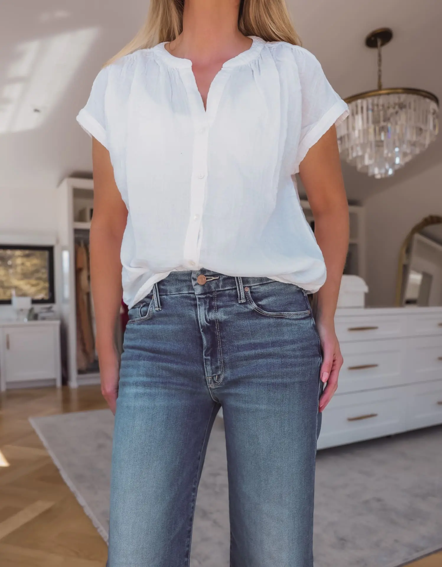Velvet White Cotton Top