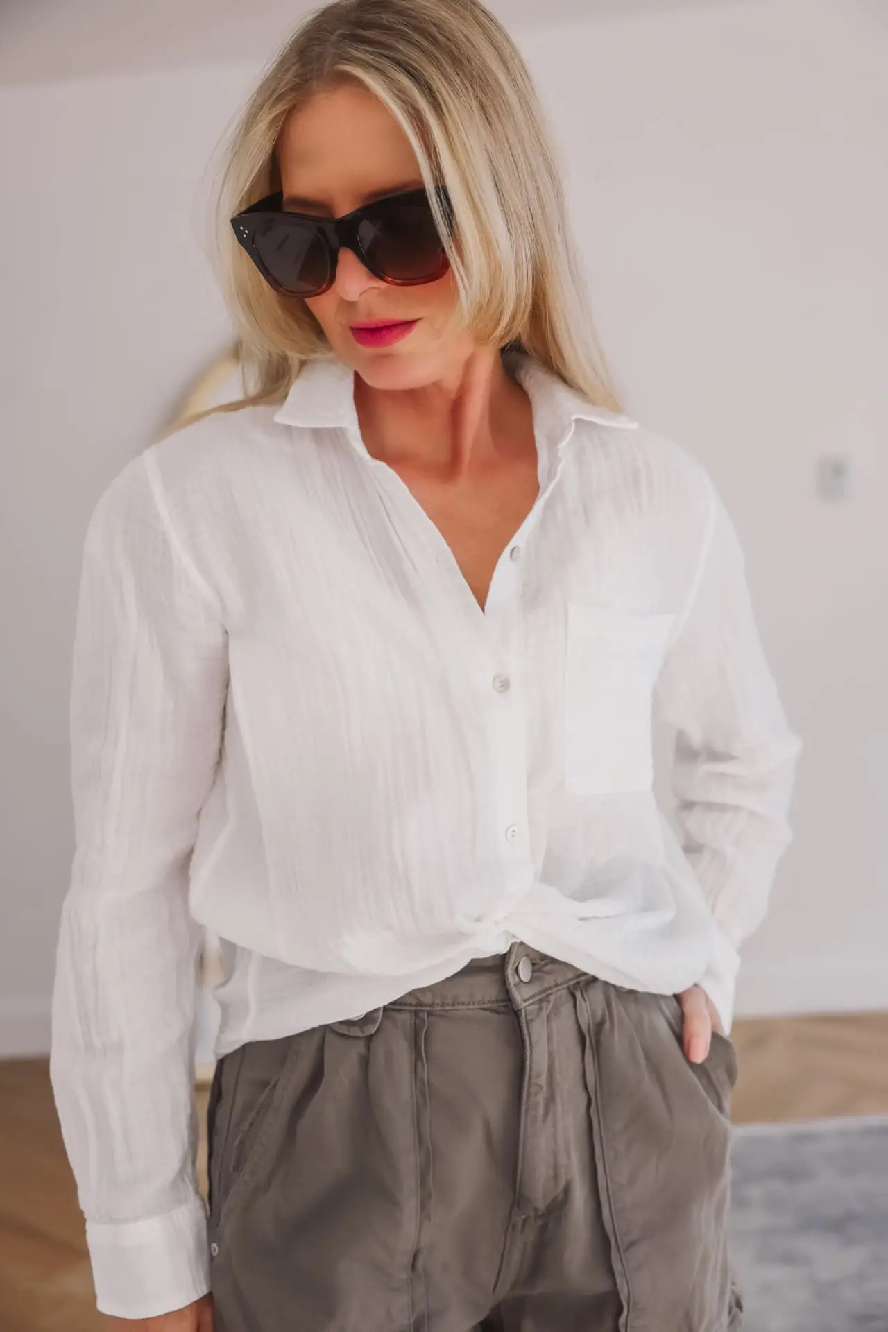 rails white button down shirt