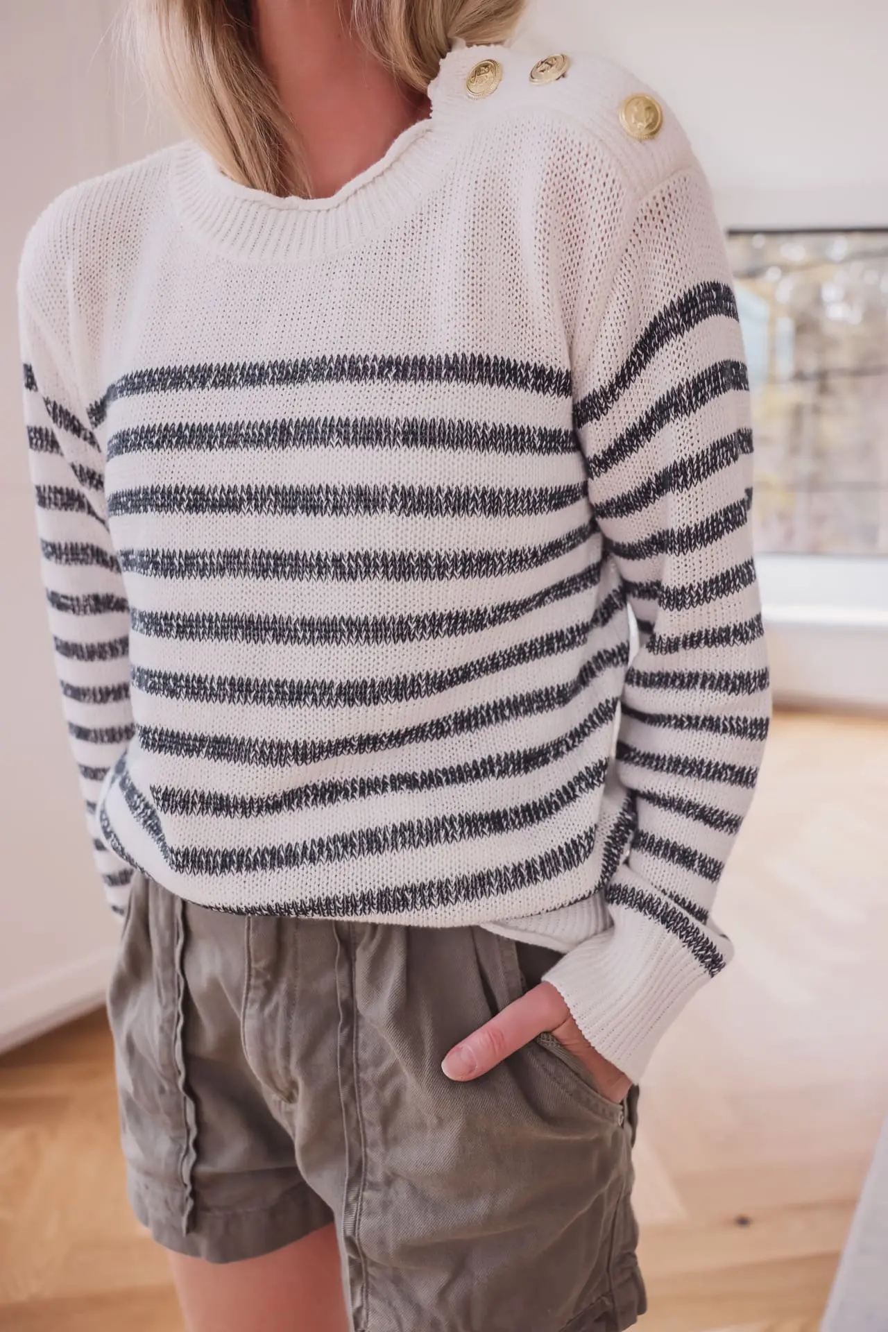striped sweater and shorts | Affordable Summer Fashion