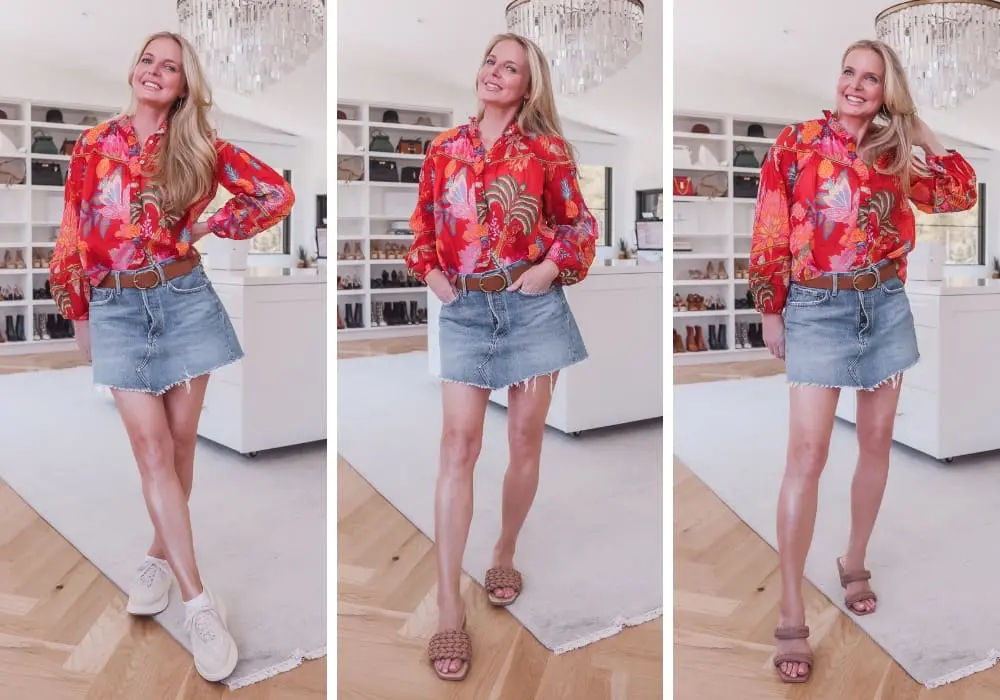 Printed Blouse & Mini Skirt Printed Blouse & Mini Skirt Travel Capsule Wardrobe