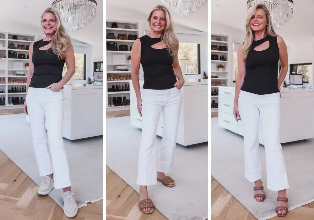 Black Tank & White Jeans Black Tank & White Jeans