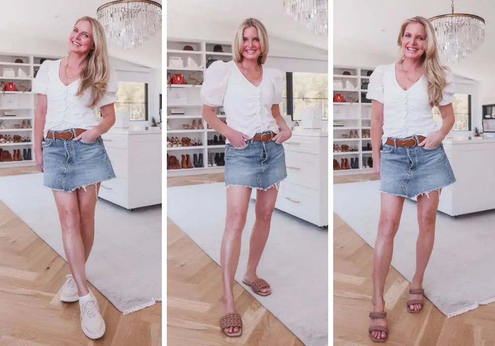 White Tee & Mini Skirt White Tee & Mini Skirt