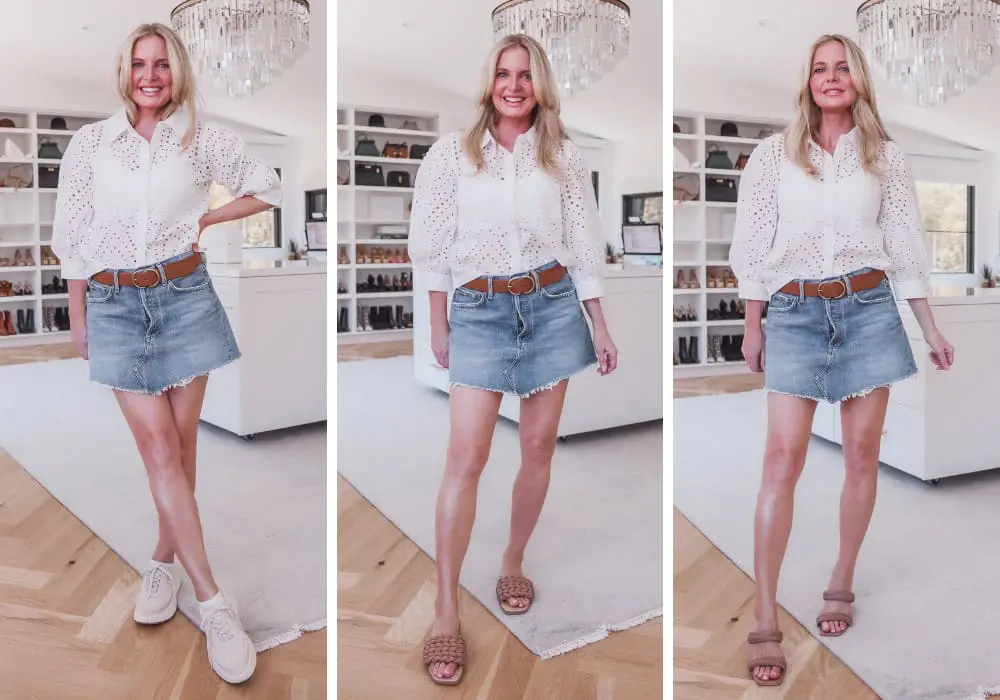 White Eyelet Top & Mini Skirt White Eyelet Top & Mini Skirt Travel Capsule Wardrobe