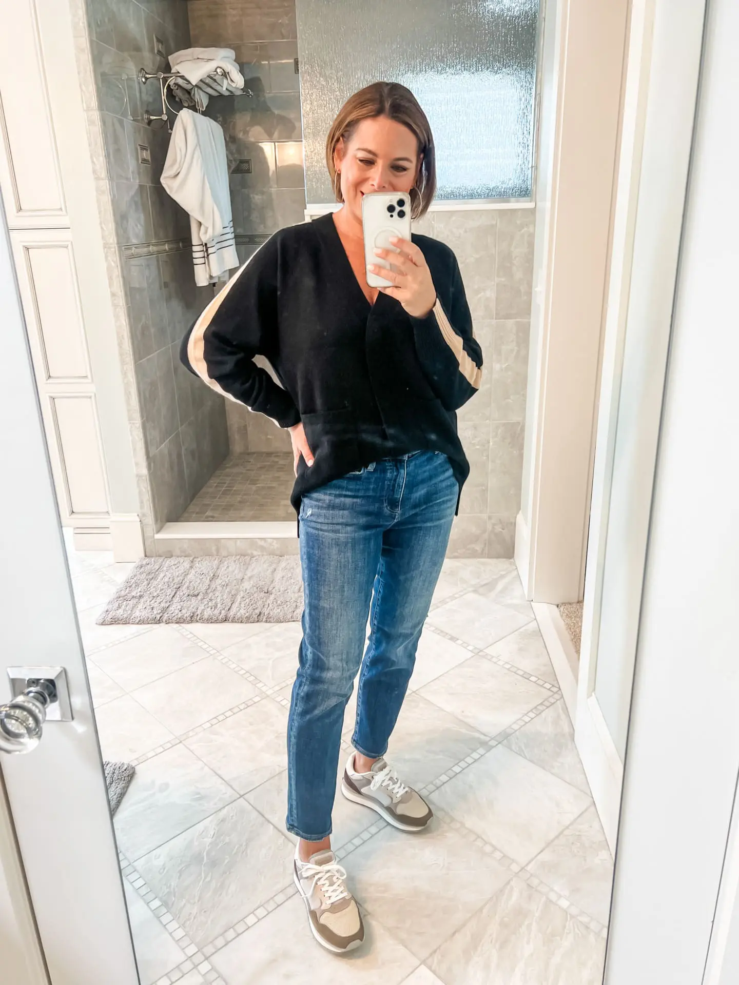 Striped Cardigan & Jeans