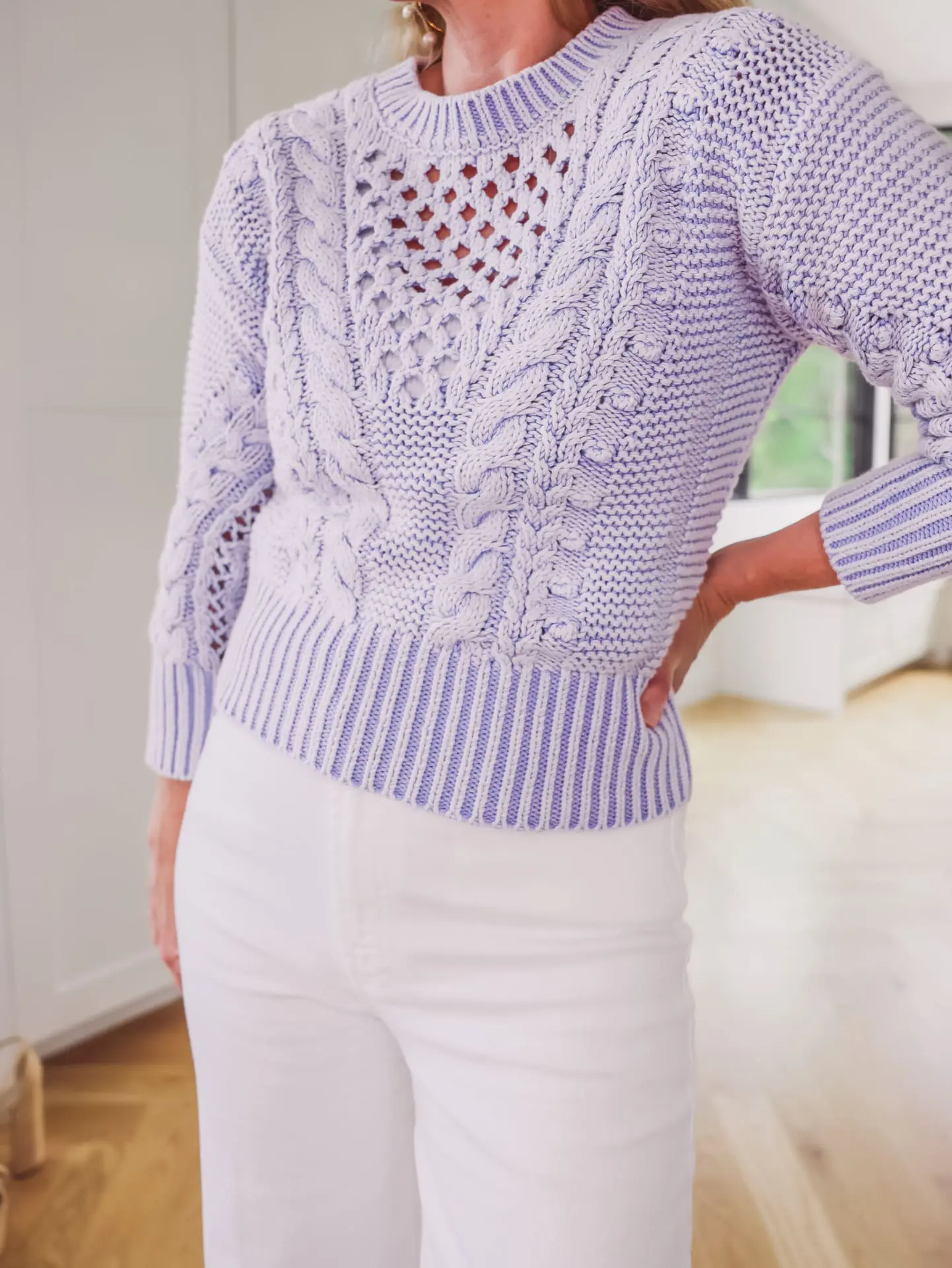 Crochet purple sweater