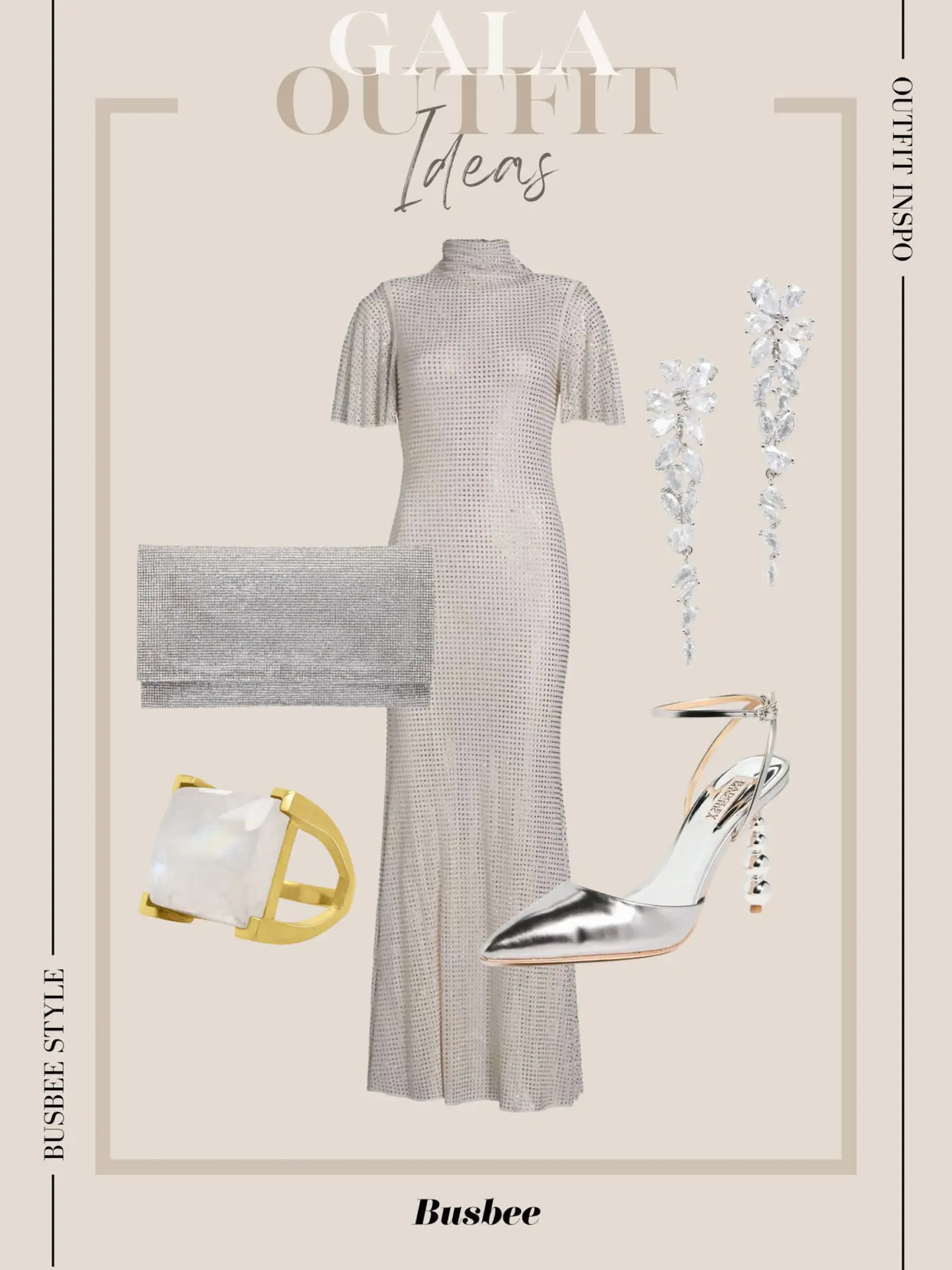 Self Portrait Crystal Mesh Gown