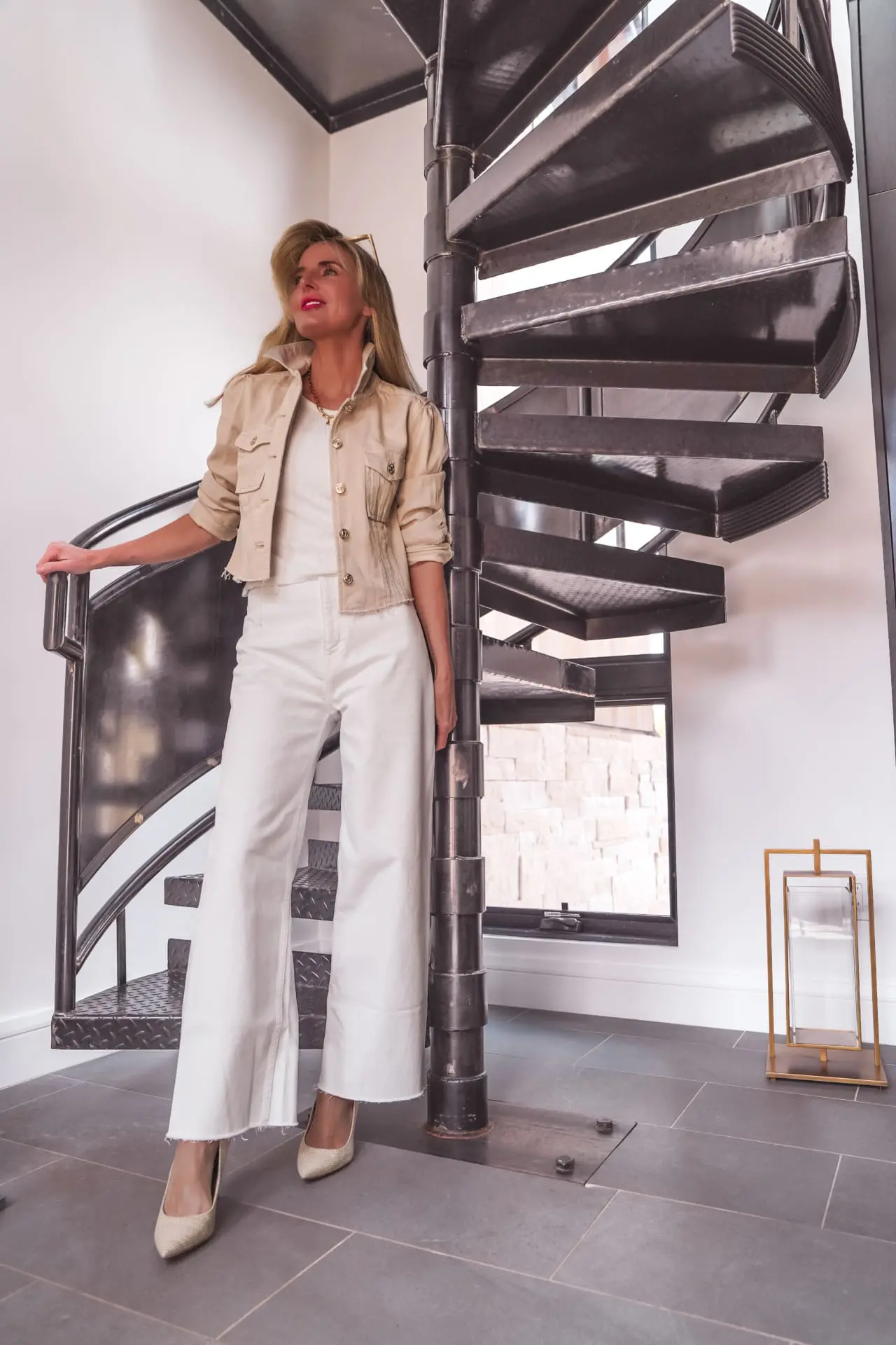 the perfect white jeans for petite women featuring Pistola wide leg cropped raw hem jeans