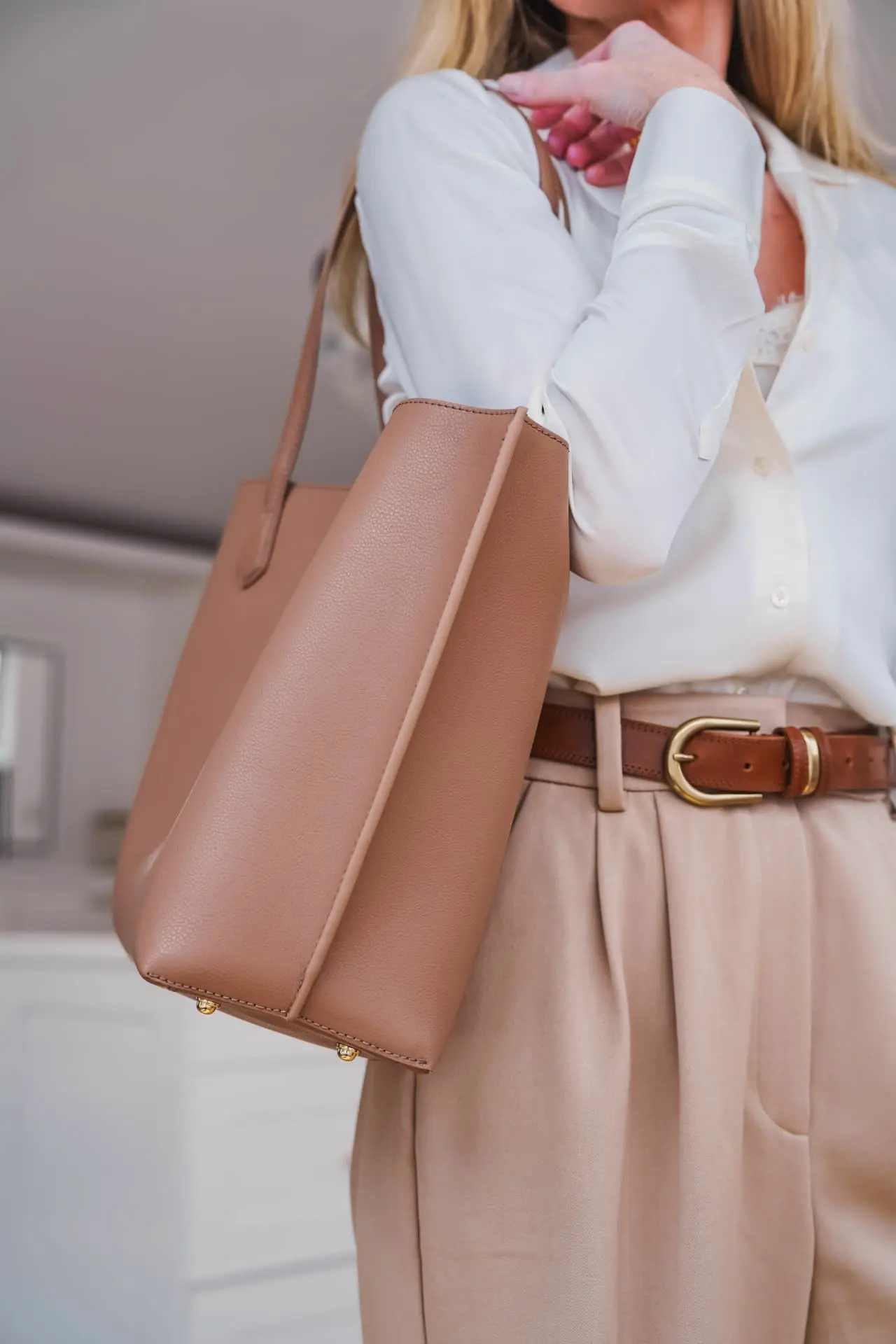neutral tote bag