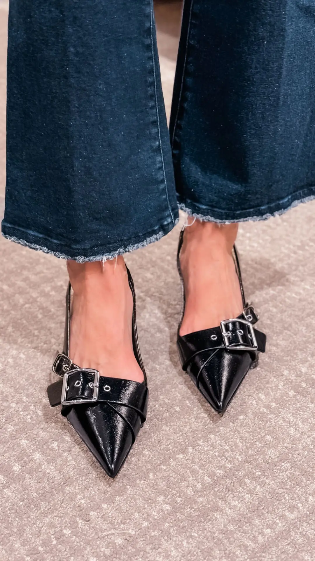 black pointed kitten heels