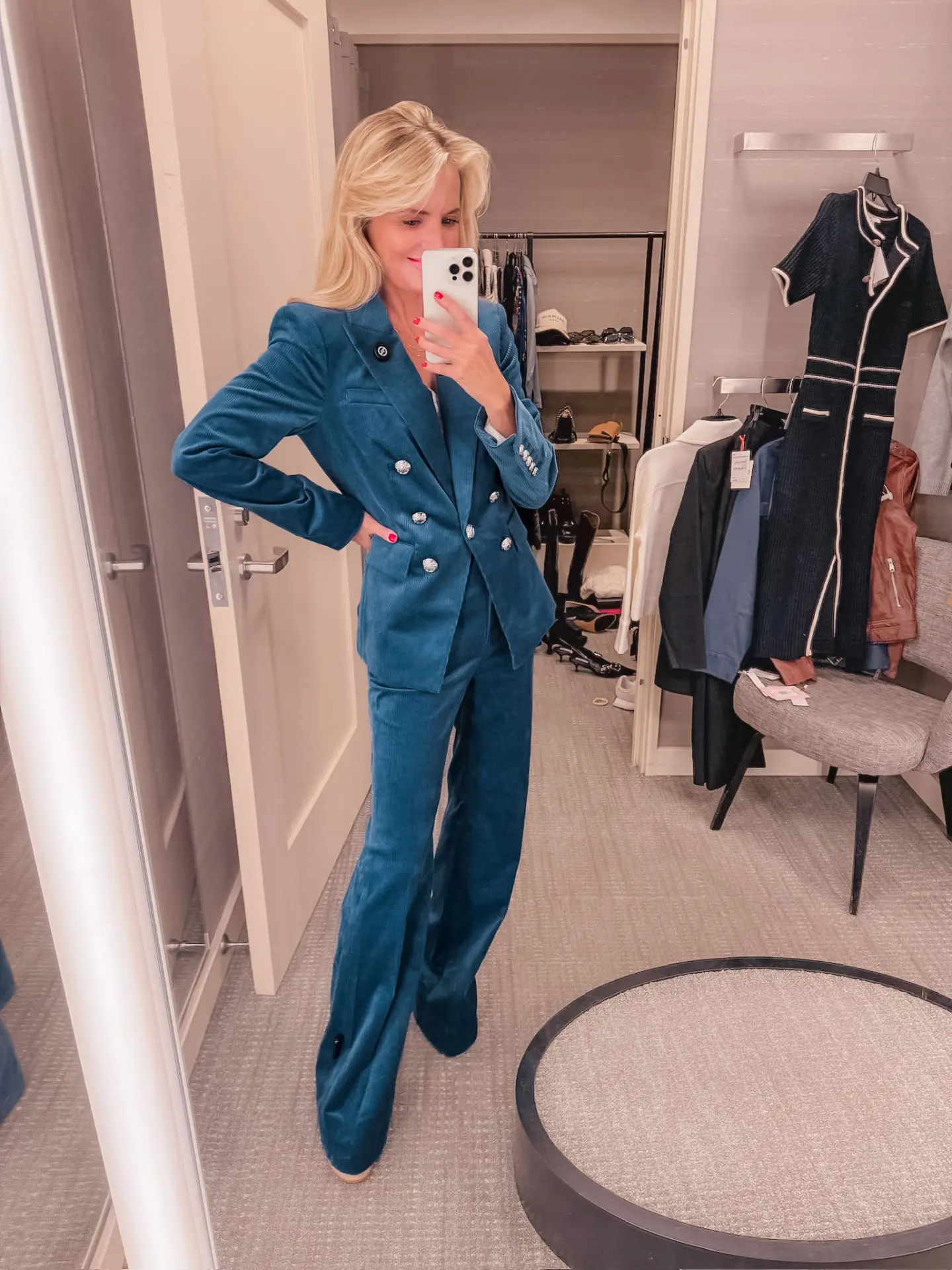 Veronica Beard Blue Corduroy Blazer & Matching Pants