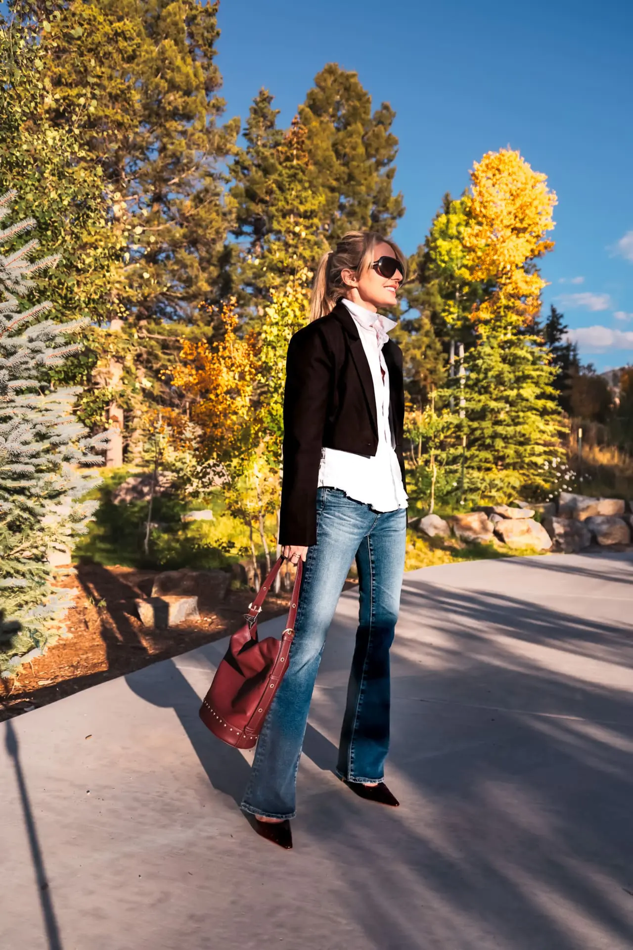 cropped blazer outfit