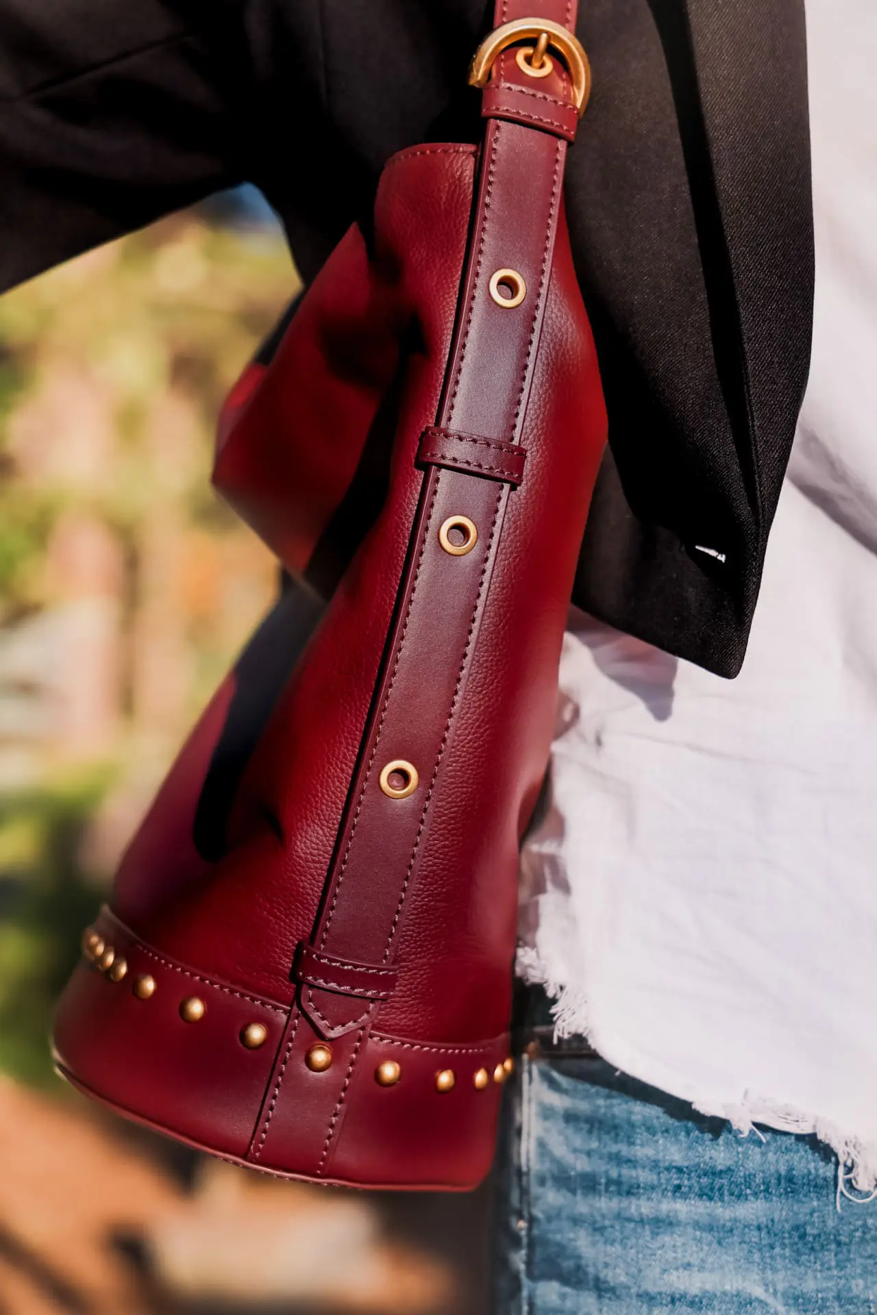 burgundy handbag by Vince Camuto