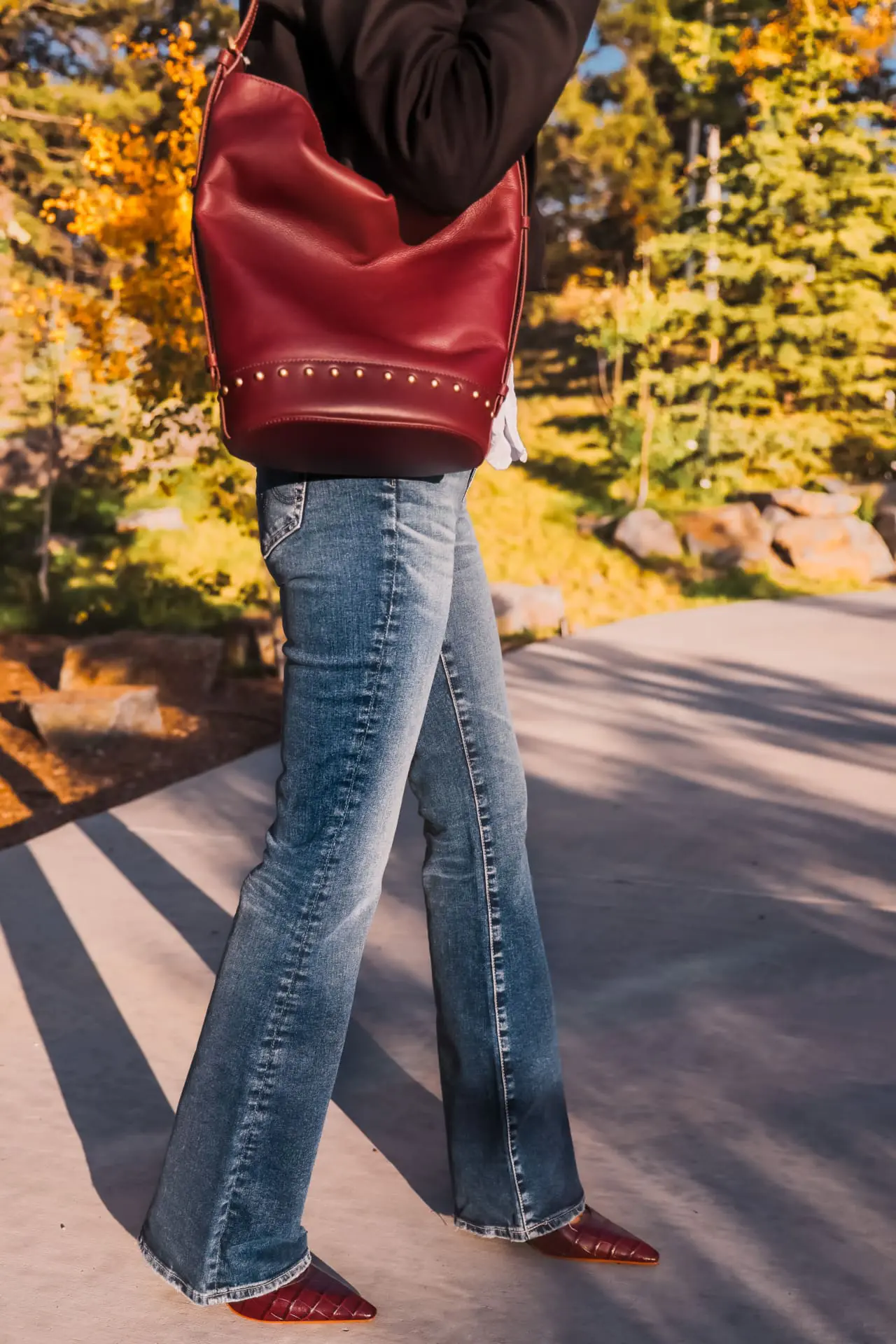 burgundy mules fall shoes