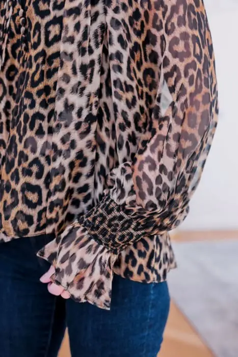 Alice + Olivia leopard print blouse outfit
