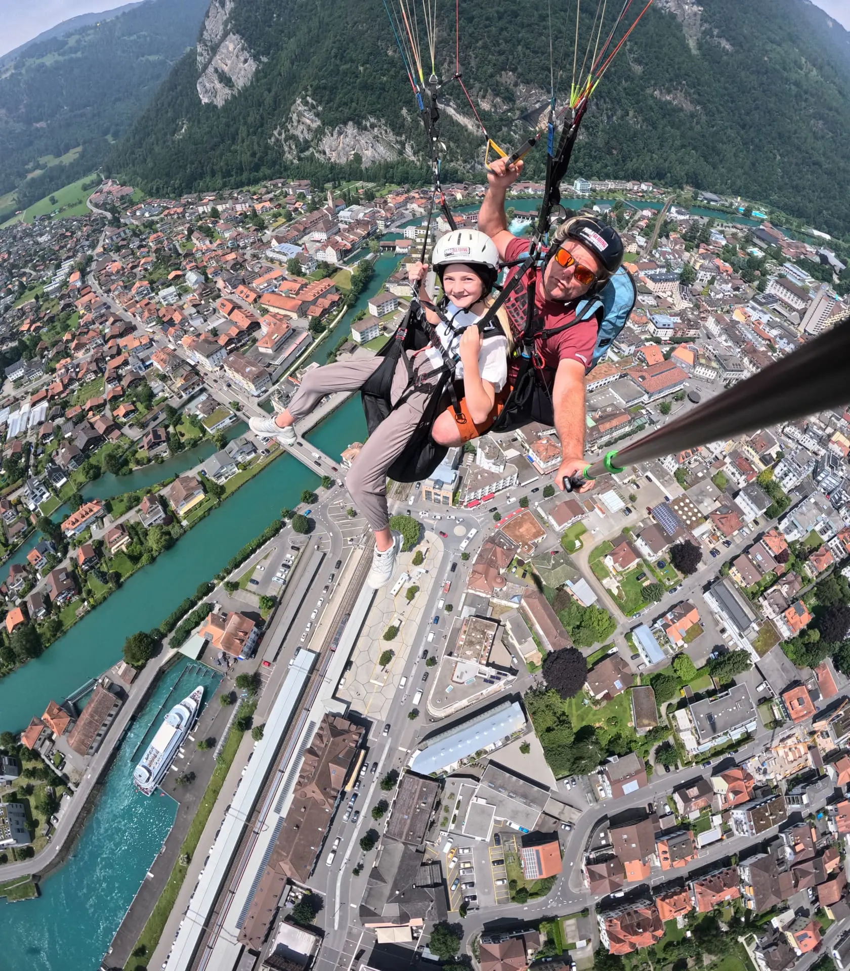 paragliding over Interlaken switzerland