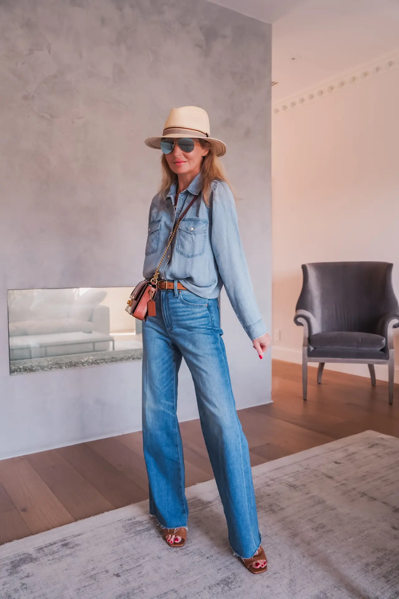 best jeans Nordstrom Anniversary Sale, Rails Denim Shirt and PAIGE wide leg Anessa Jeans