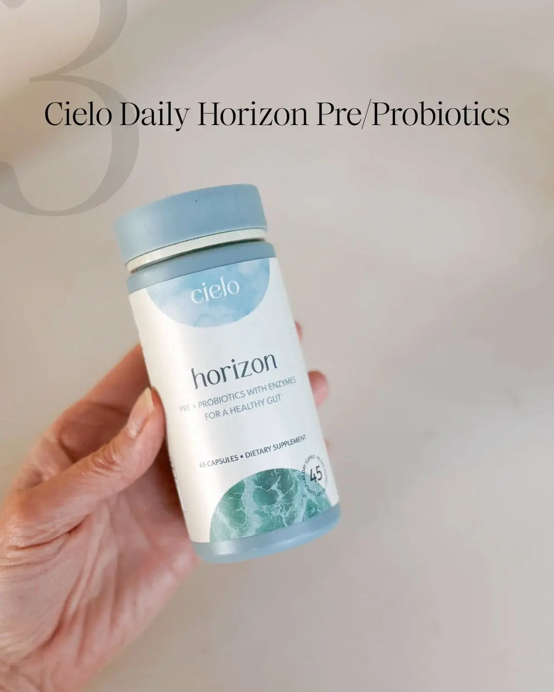 Cielo Horizon pre/probiotic taken daily as a part of a routine to feel amazing during menopause