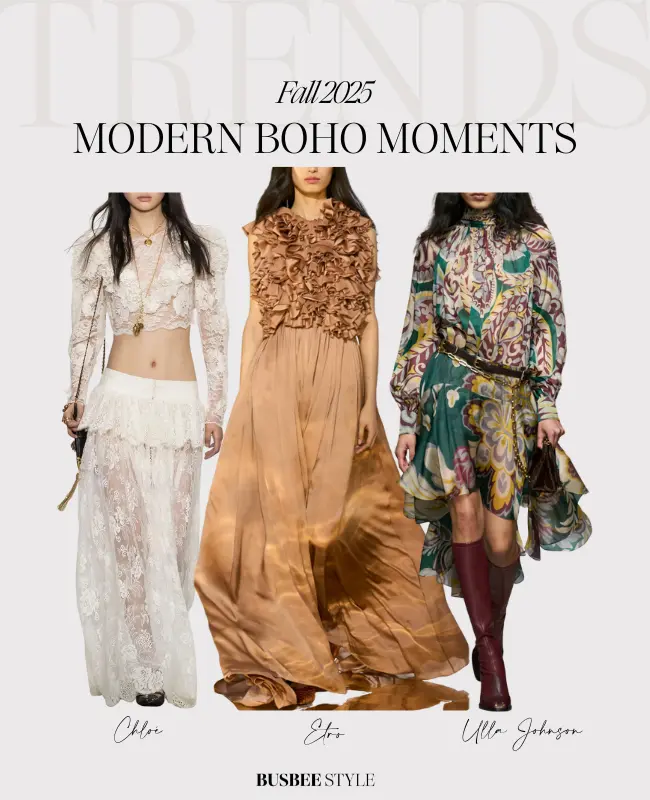 fall 2025 fashion trends - Modern boho