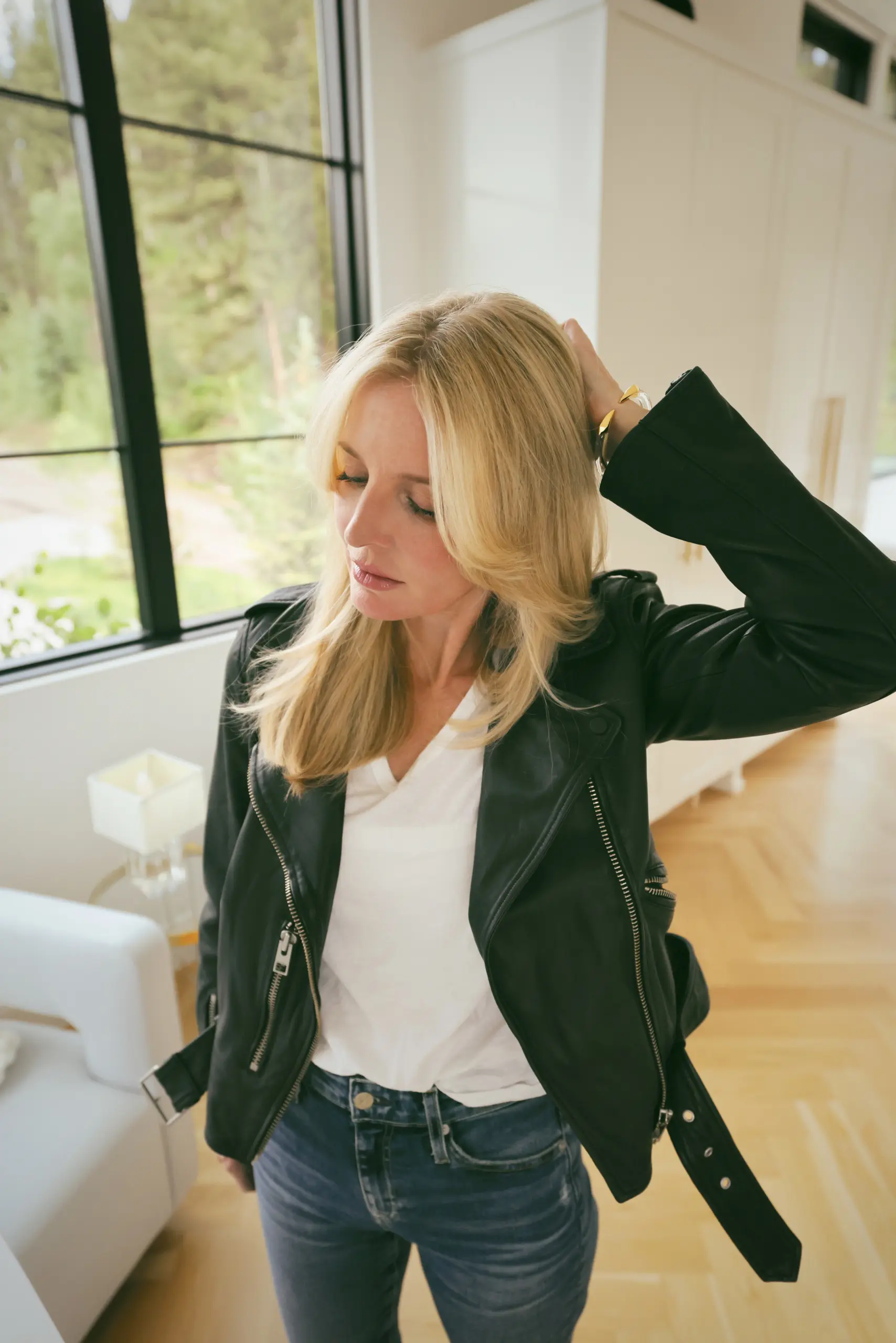 AllSaints leather black moto jacket called the Darby
