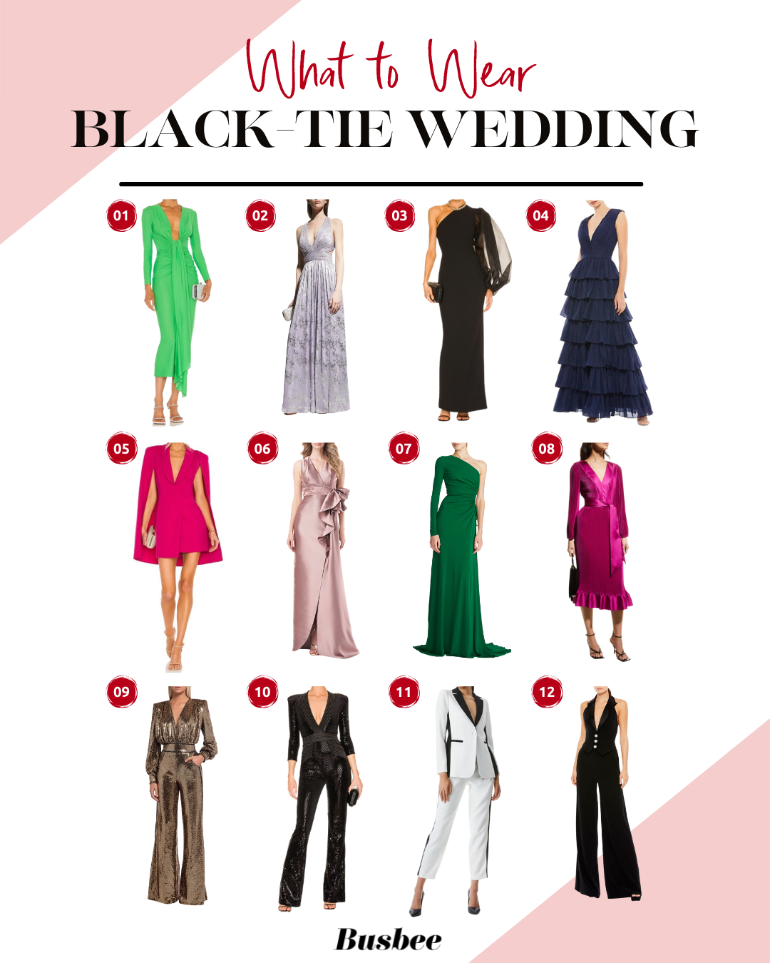 what to wear to a black tie wedding, black-tie wedding attire, women's black-tie dresses, dresses for a gala, special event dresses