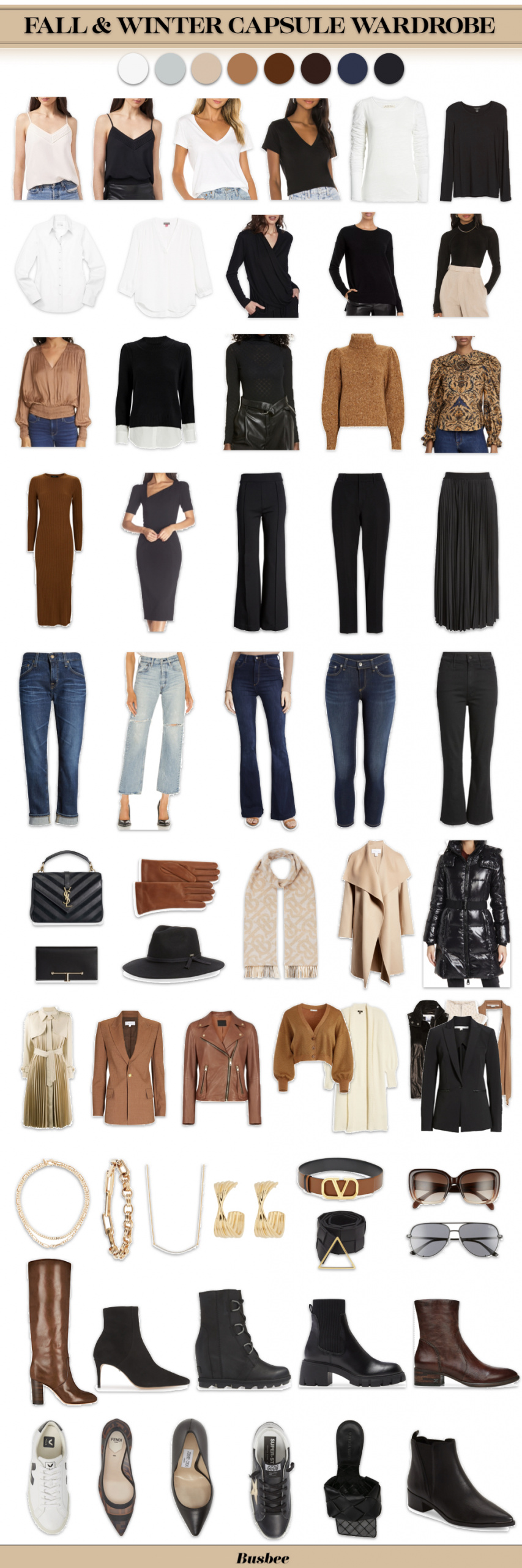 capsule wardobre, fall wardrobe absics, winter wardrobe basics, must have wardrobe basics, erin busbee, what to buy for fall, fall outfits, winter outfits, wardrobe basics