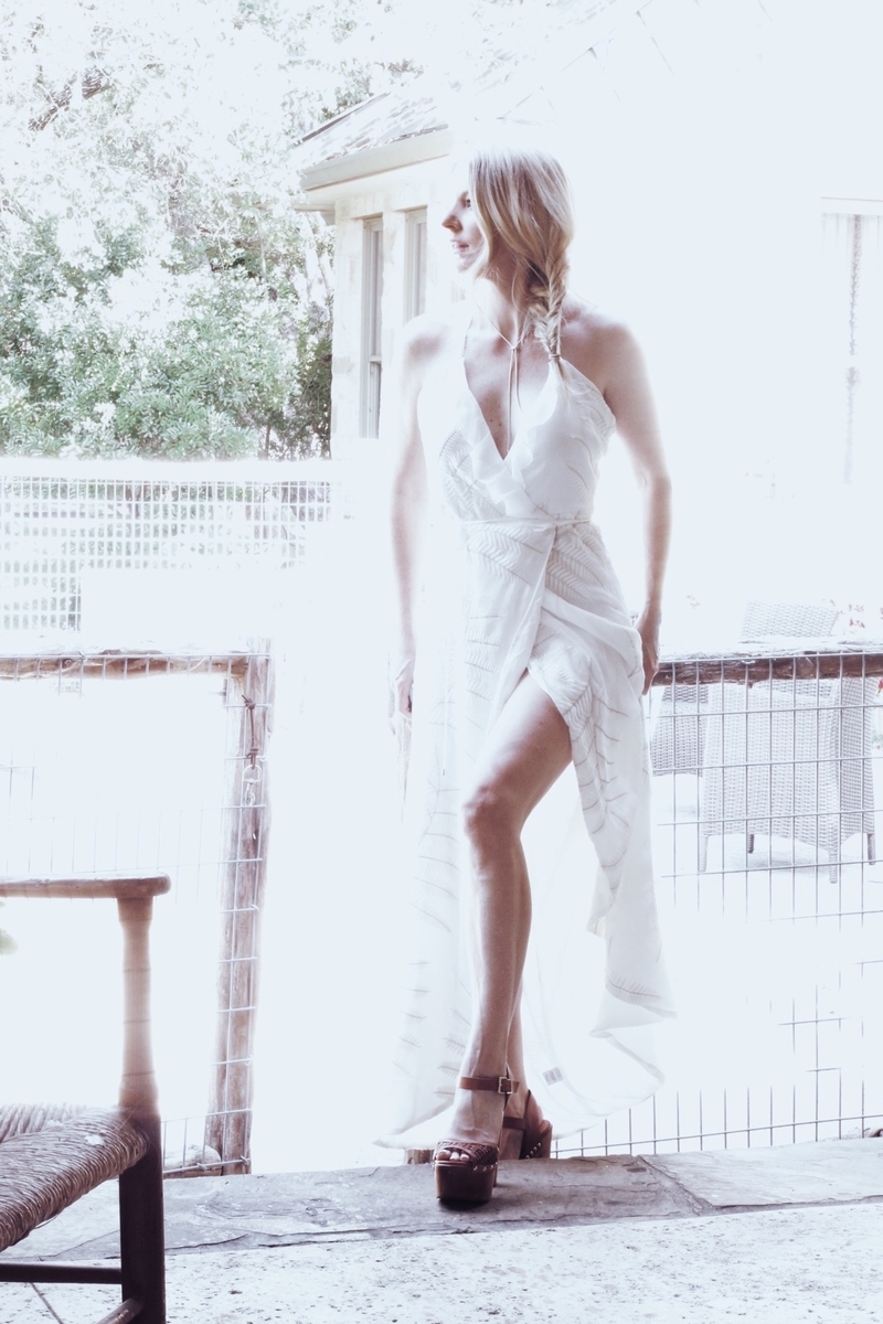white maxi dress, Beautiful, long, white, maxi dress and choker necklace