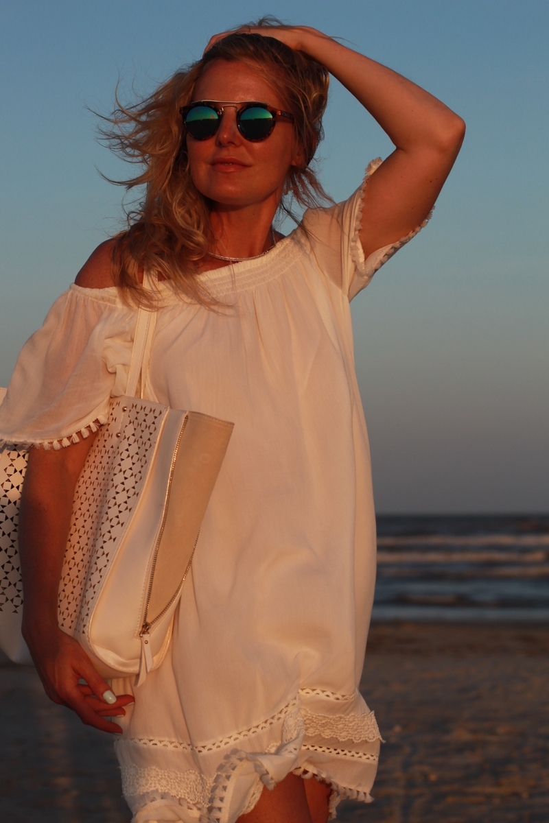 white dress for the beach