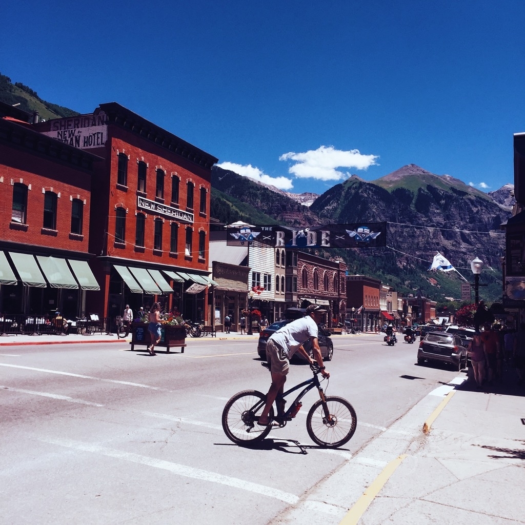 Telluride, Colorado, biking, downtown telluride, ski town