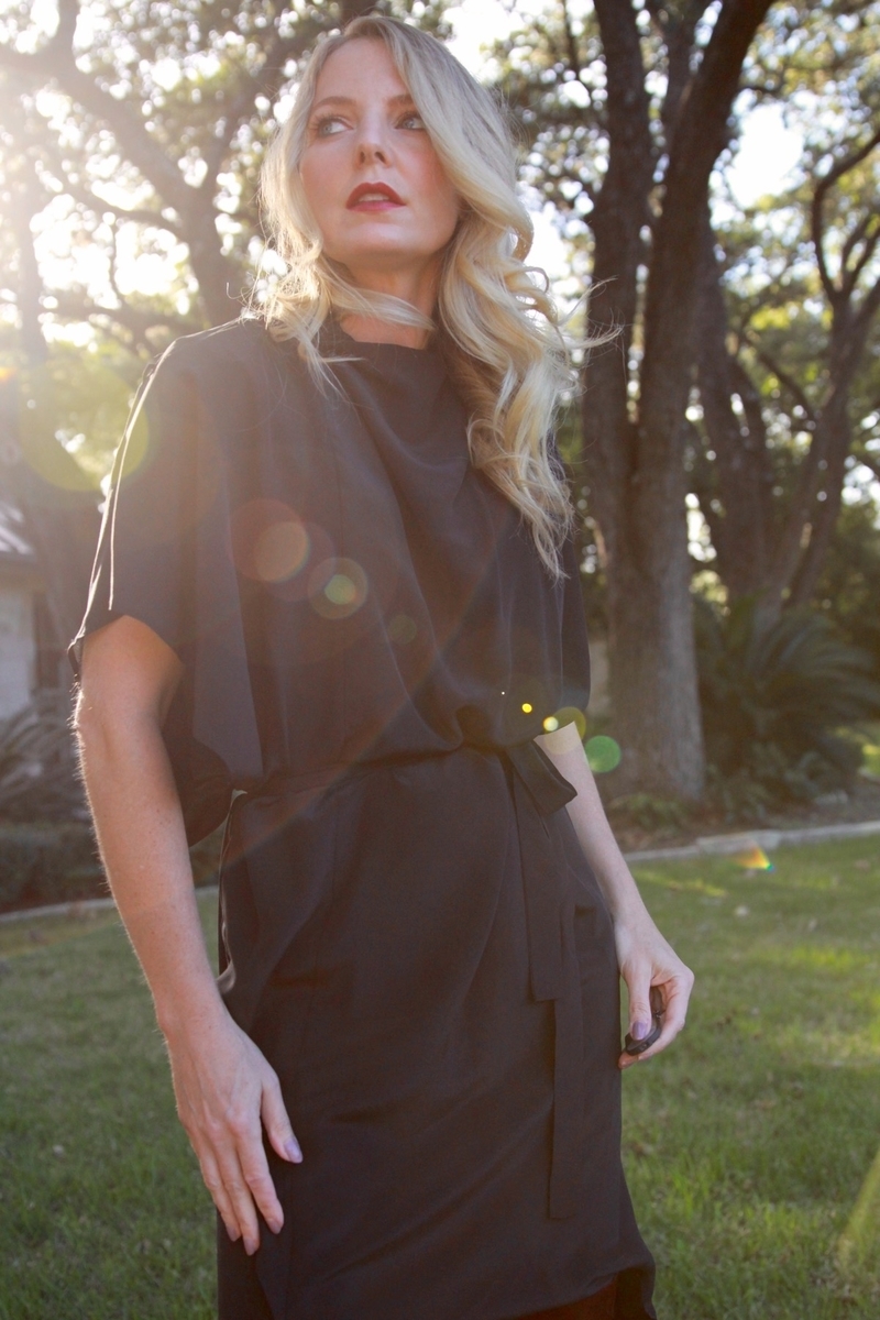 sun flares highlight a draped black top by topshop form nordstrom 